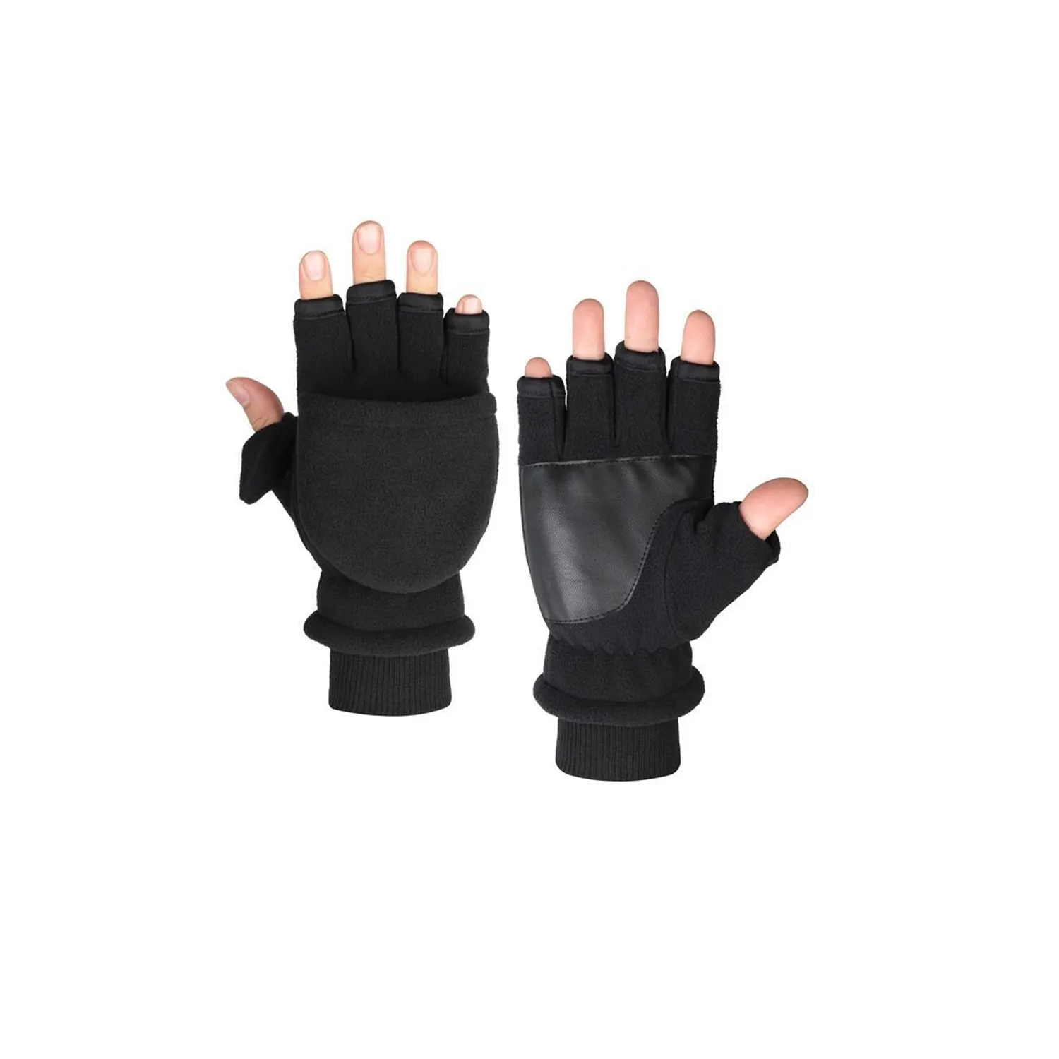 Convertible Flip Top Mittens Fingerless Thermal Gloves 1