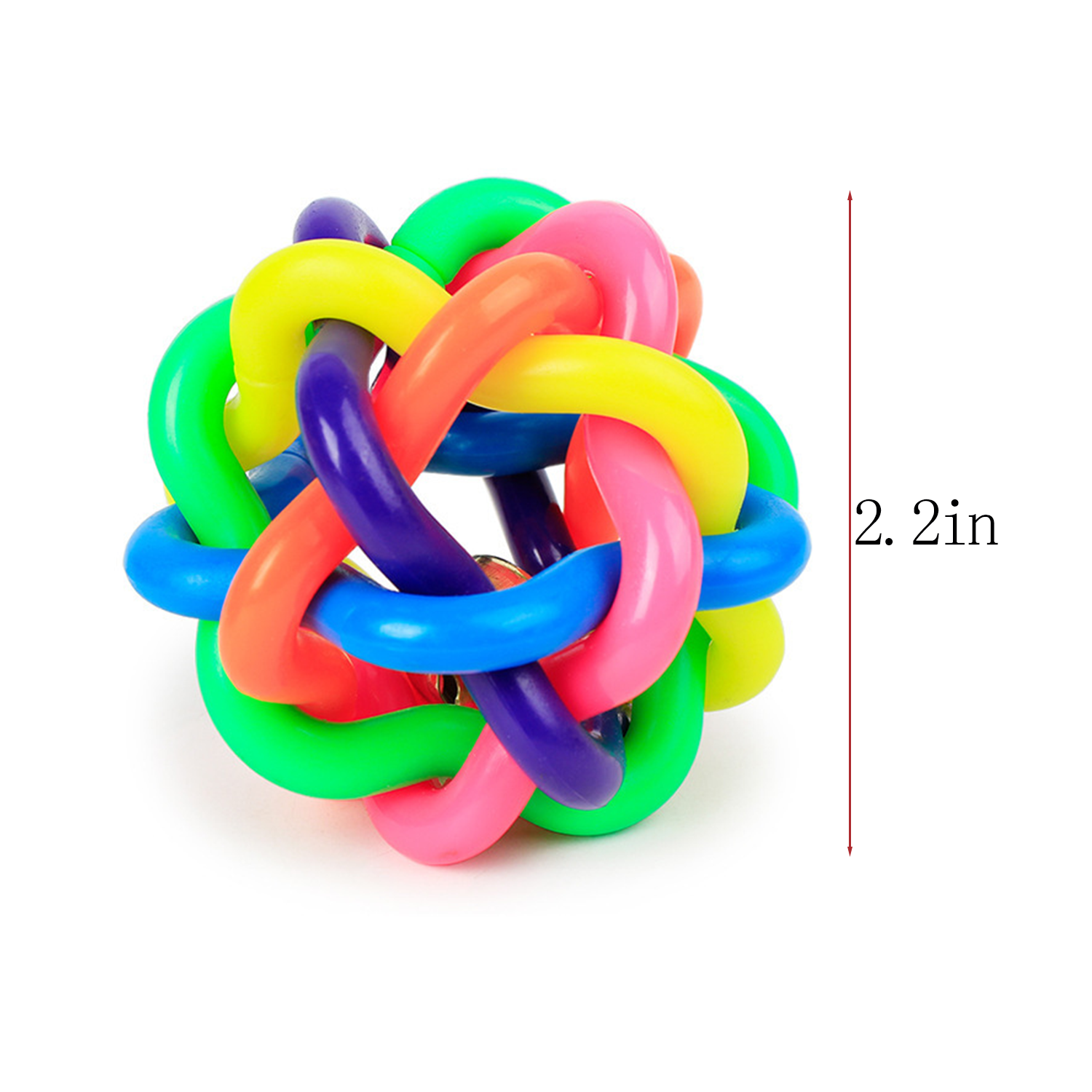 Colorful Soft Rubber Bell Chew Ball Toy 4