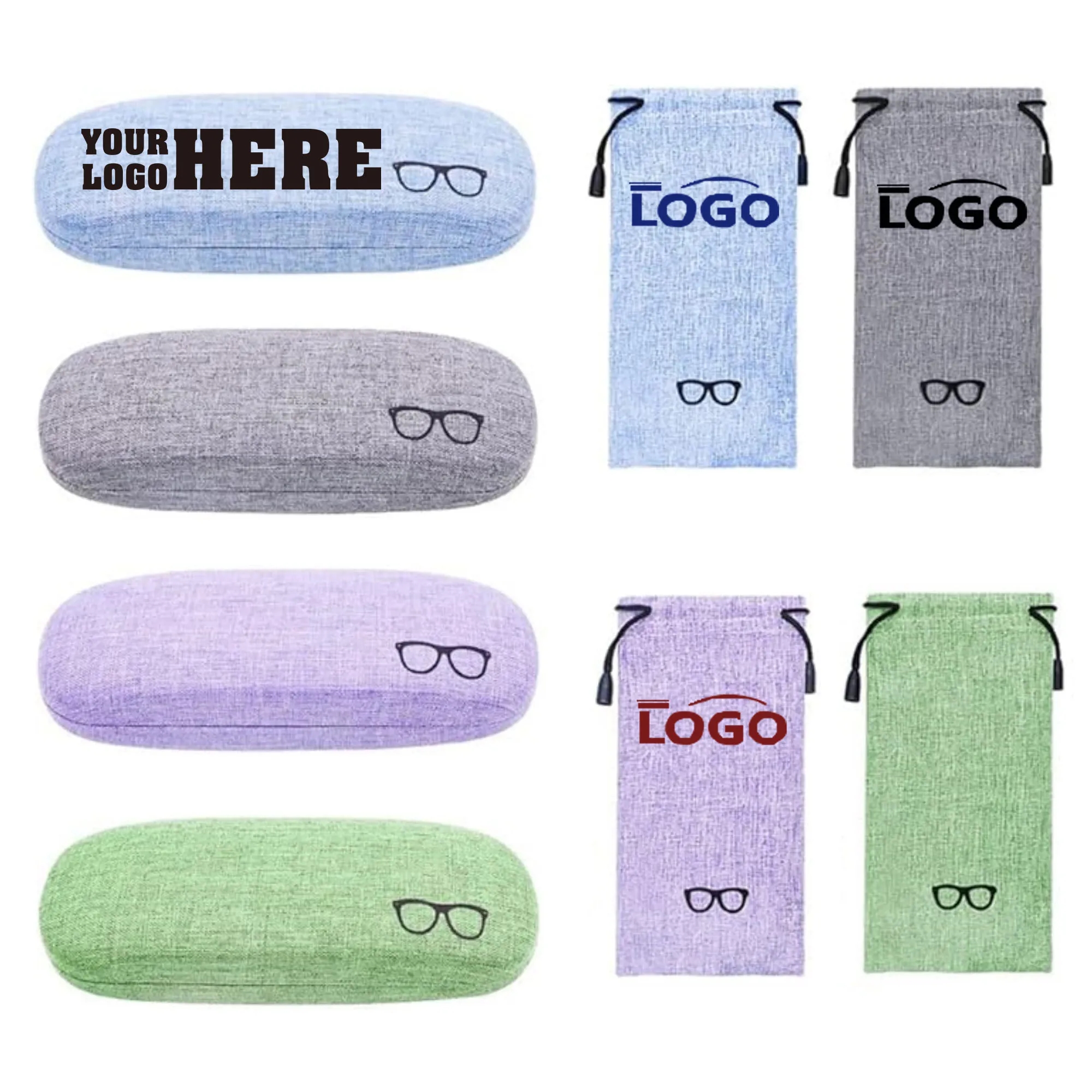 Glasses Storage Hemp Iron Box with Same Color Bag