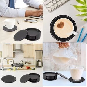 Premium Thickened Leather Drink Coasters Set of 6 4