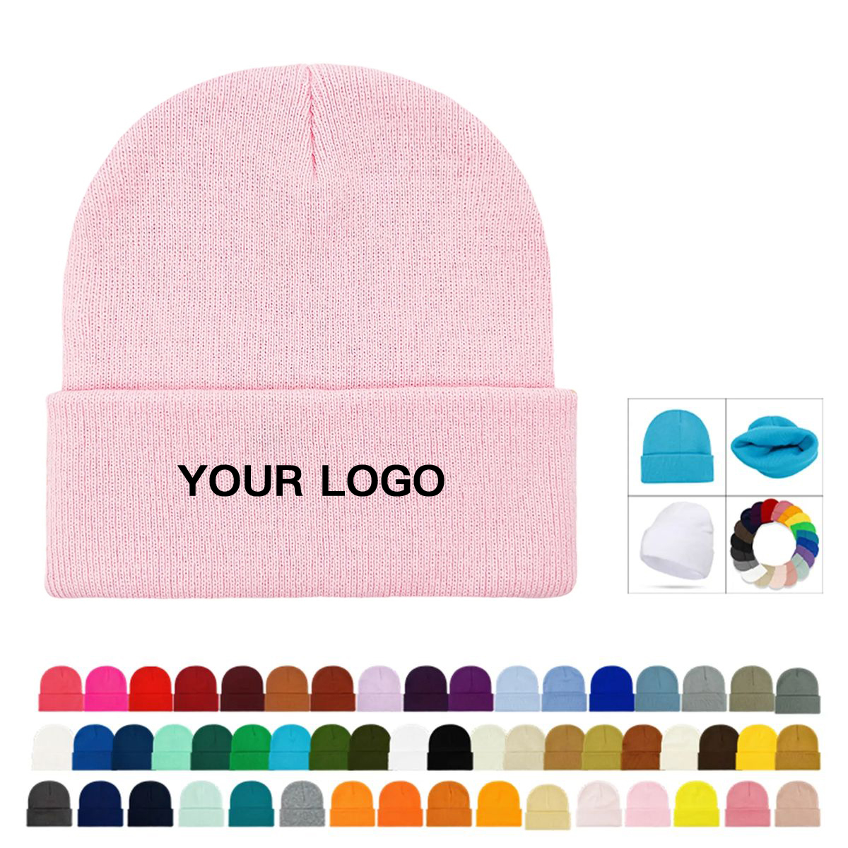 Stretchy Knit Beanie Hat for Daily Use 46