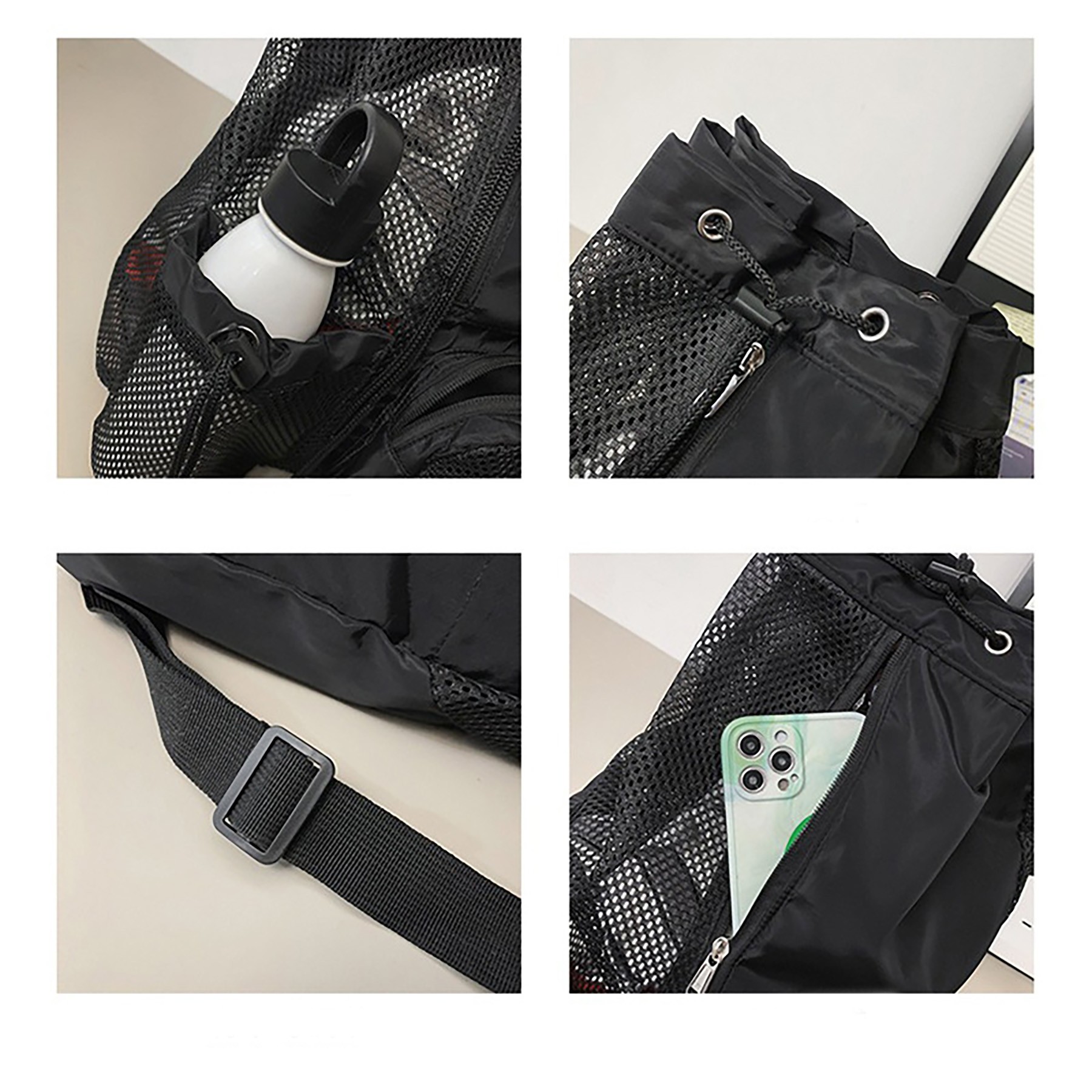 Drawstring Ventilator Mesh Equipment Bag 8