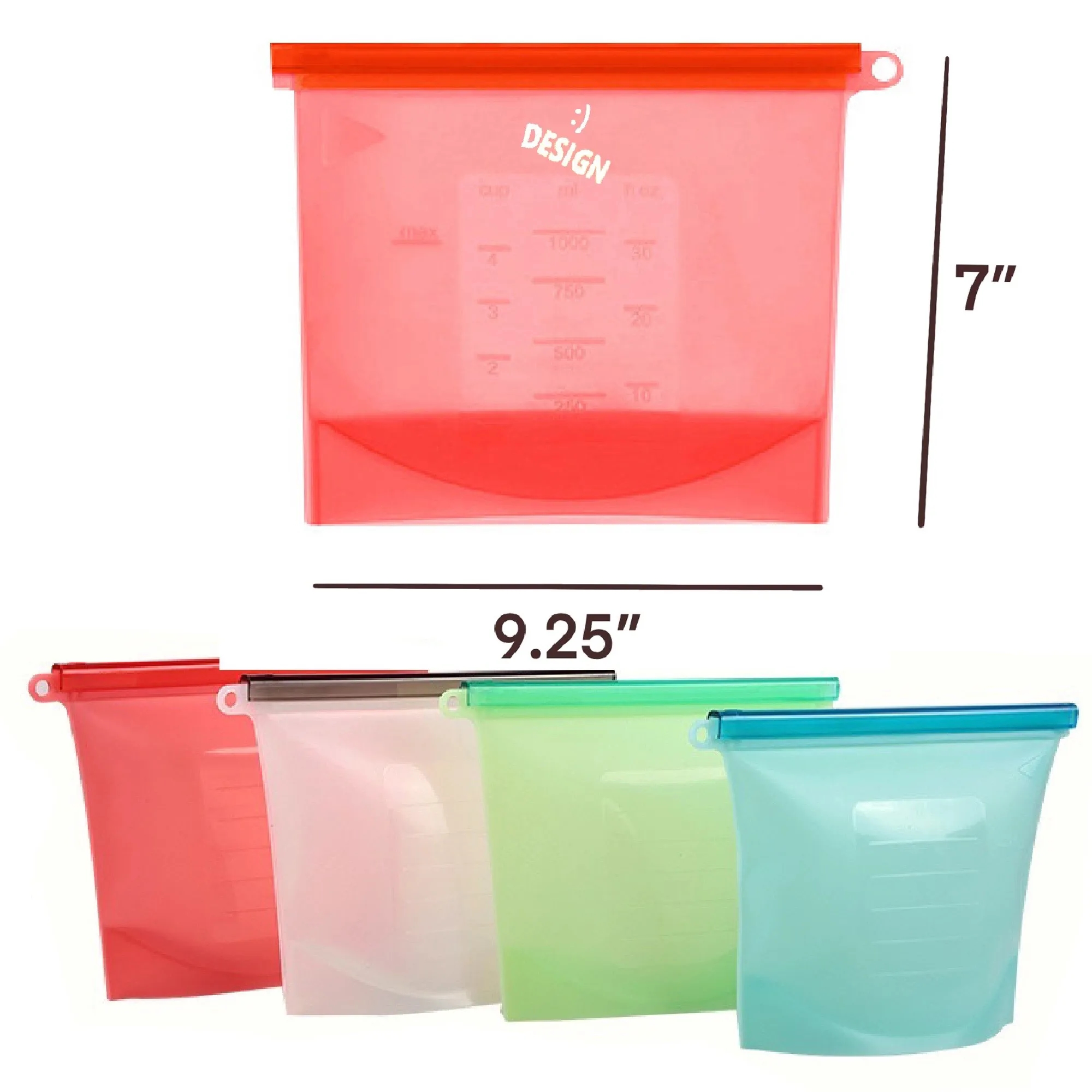 Reusable Silicone Food Storage MOQ 50PCS