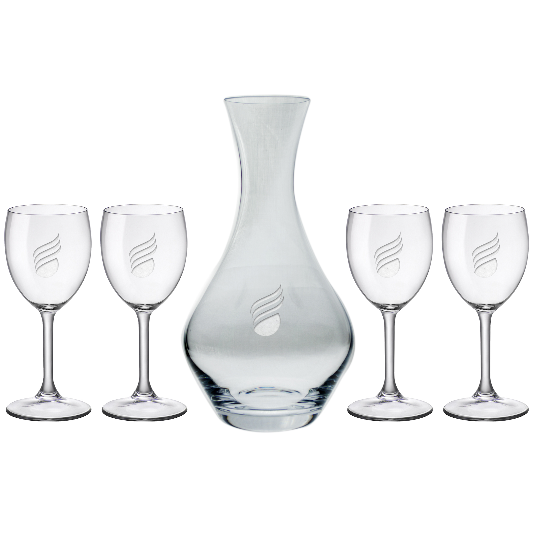 Vino Grande Carafe (40 oz.) with Set of Four (8.5 oz) Park Avenue Wine Glasses (5 Piece Set) 3