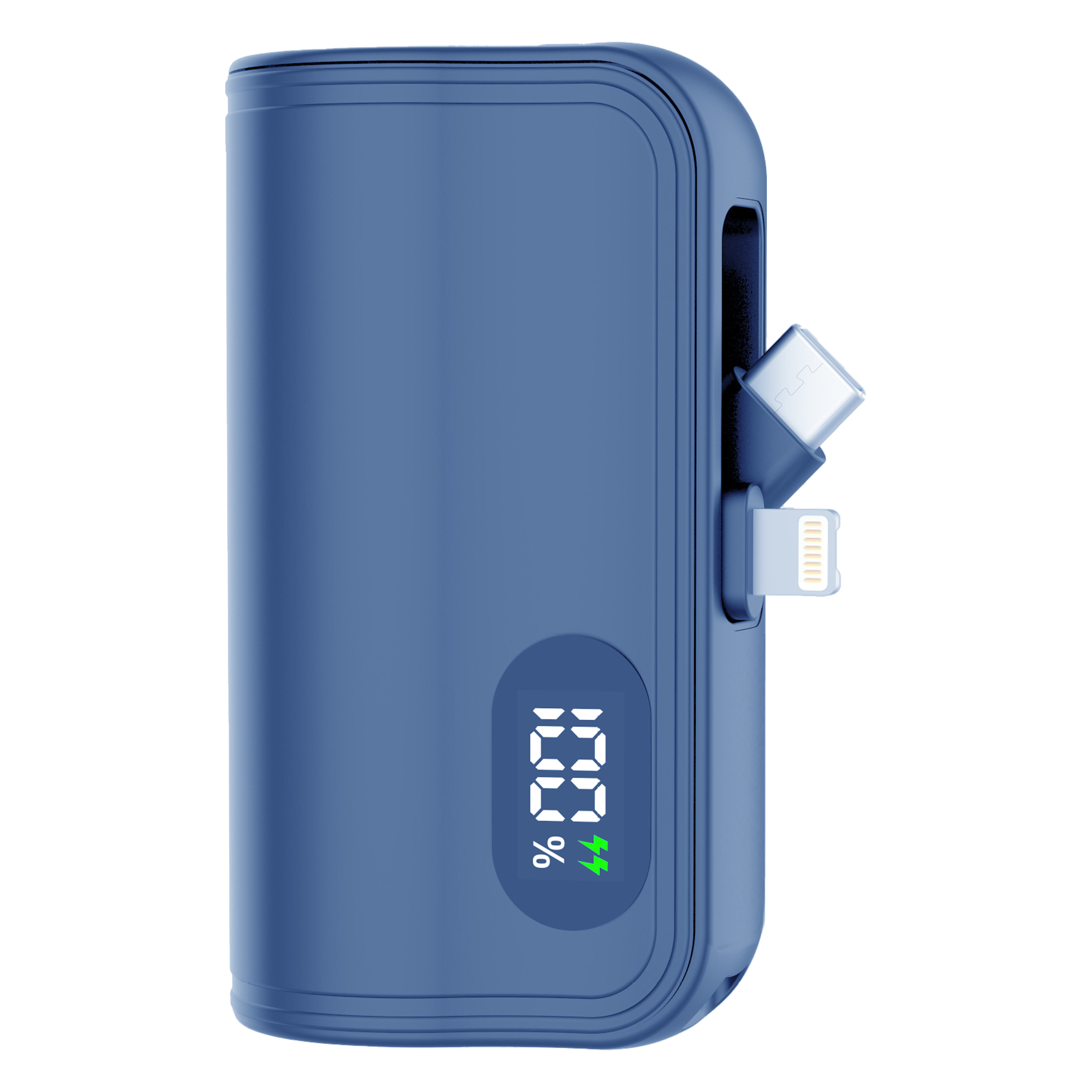 Abs Compact Power Bank With Built-In Cables And Led Display 5