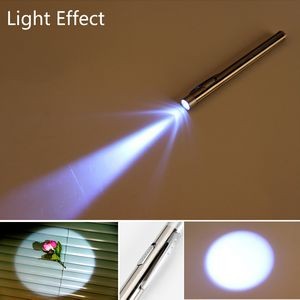 Stainless Steel LED Flashlight Pen Shaped Design With Metal Clip 17