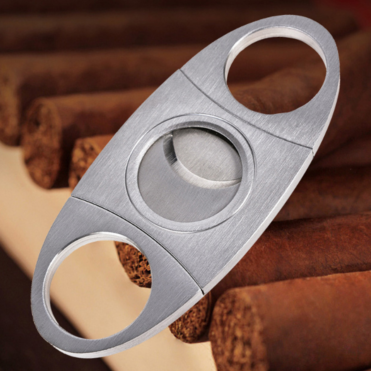 Stainless Steel Double Blade Cigar Cutter 4