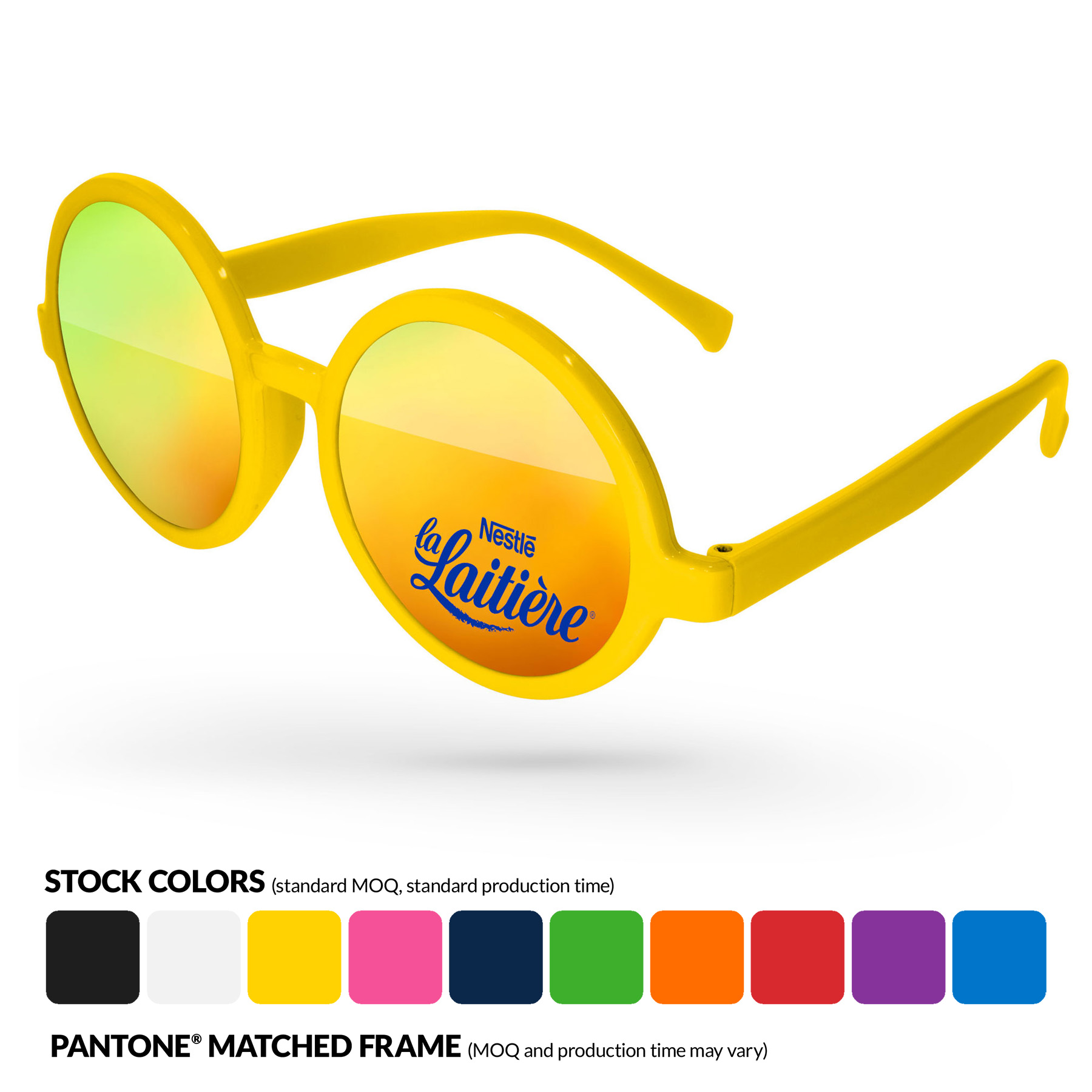Iris Mirror Promotional Sunglasses w/ 1 Color Lens Imprint 4
