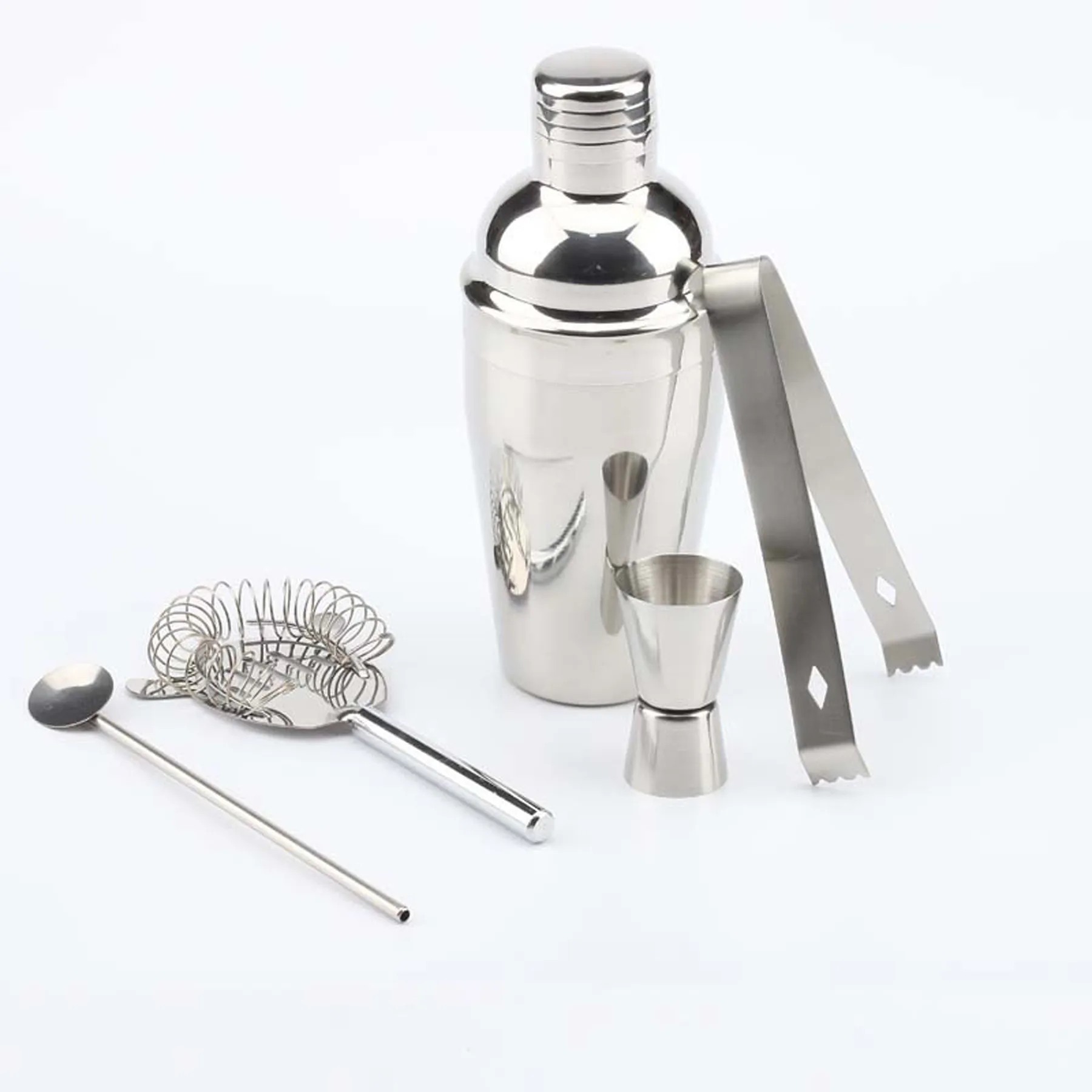 5 Pcs Bartender Kit Stainless Steel Cocktail Shaker 3