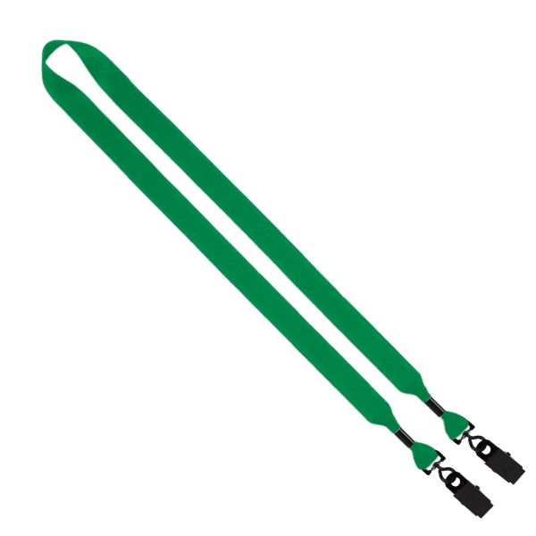 3/4" 2-Ended Polyester Lanyard with Metal Crimp & Metal Bulldog Clip 45