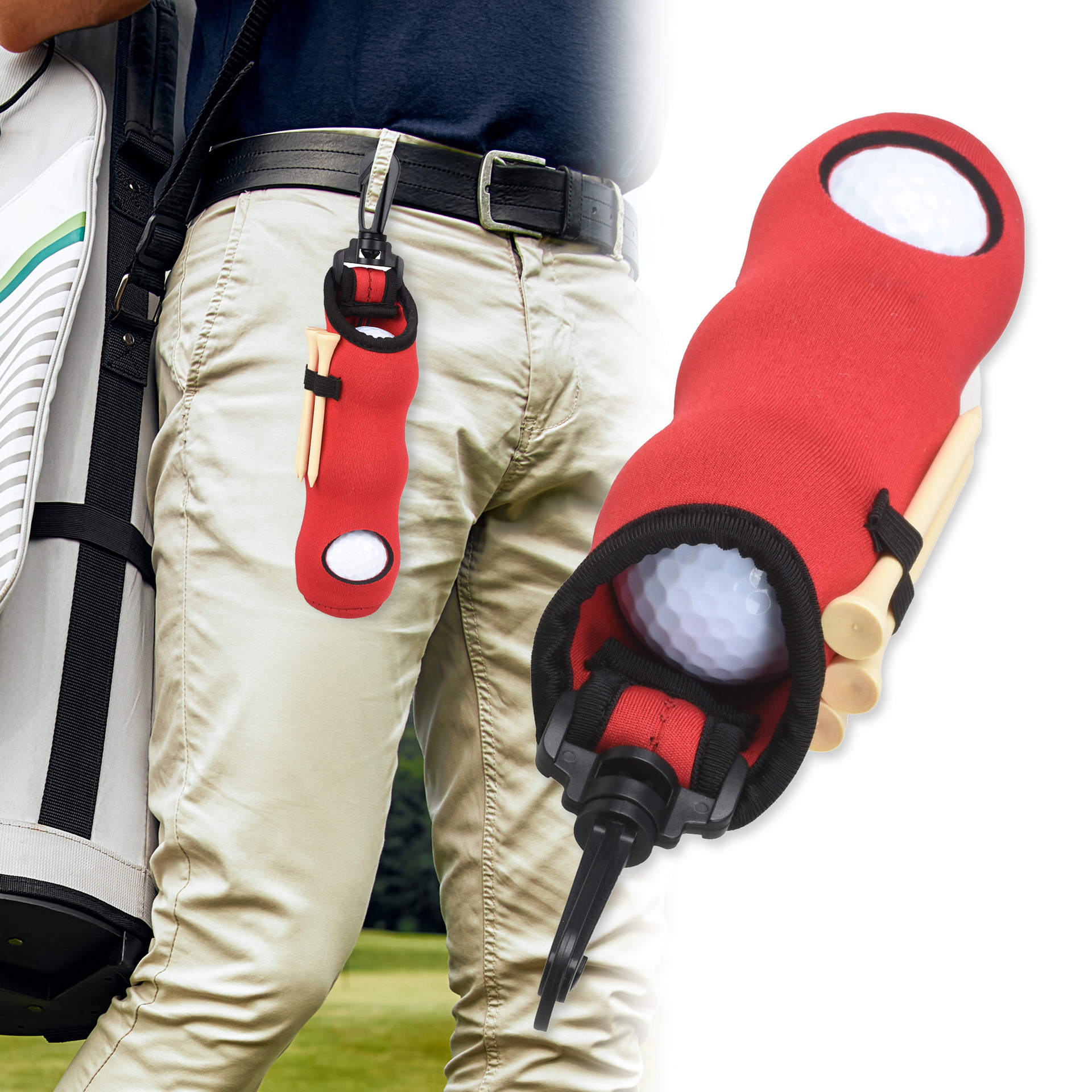 Neoprene Golf Ball Pouch Ball & Tee Holder 5