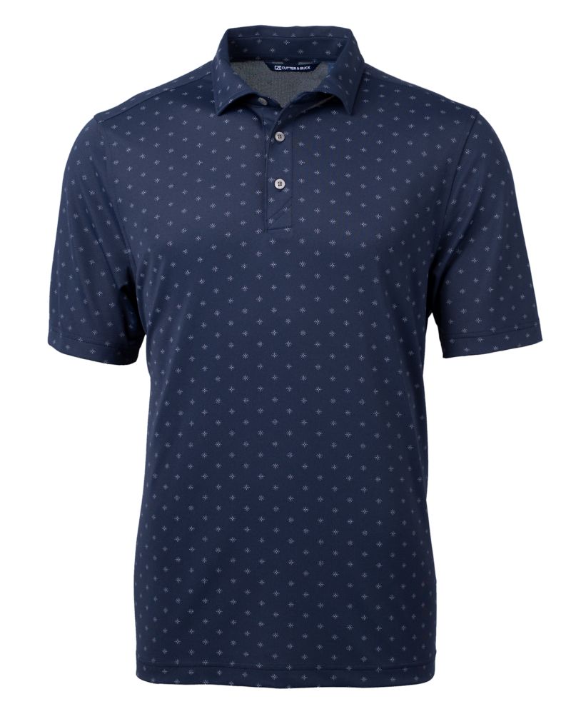 Cutter & Buck Virtue Recycled Tile Print Featherlight Pique Mens Big & Tall Polo Big & Tall 6