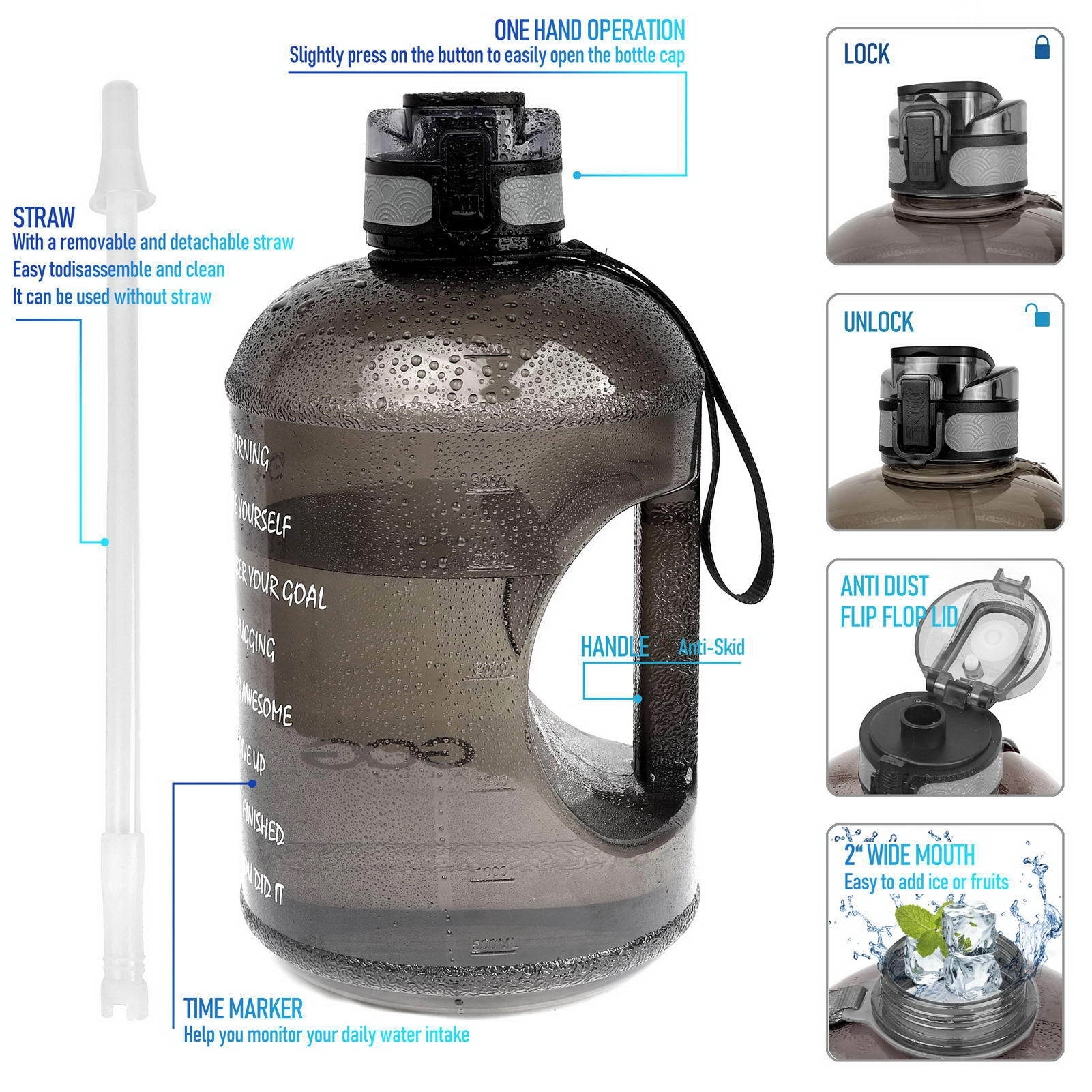 Large 1 Gallon Motivational Water Bottle 7