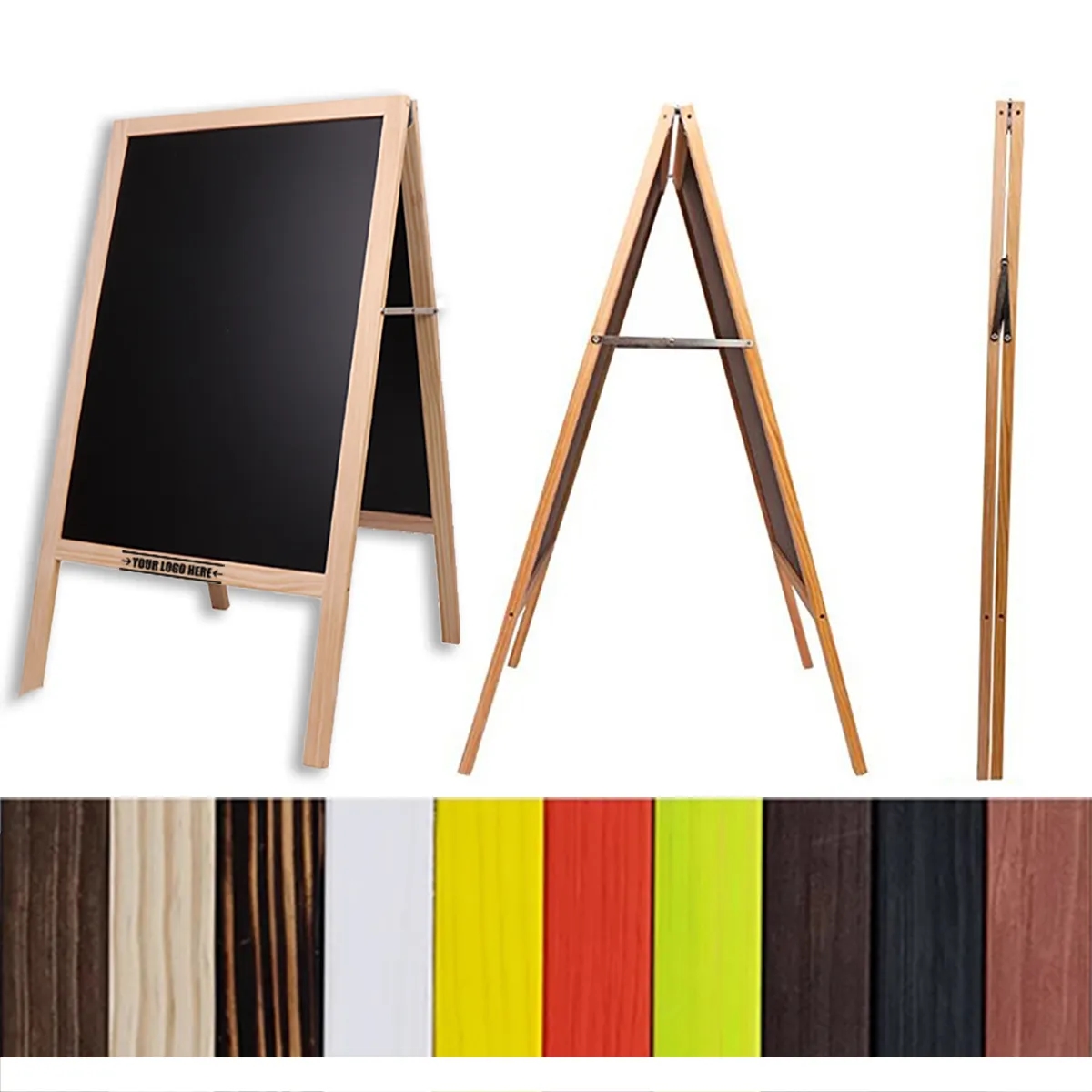 Floor-Standing Wooden Information Advertising Blackboard 3