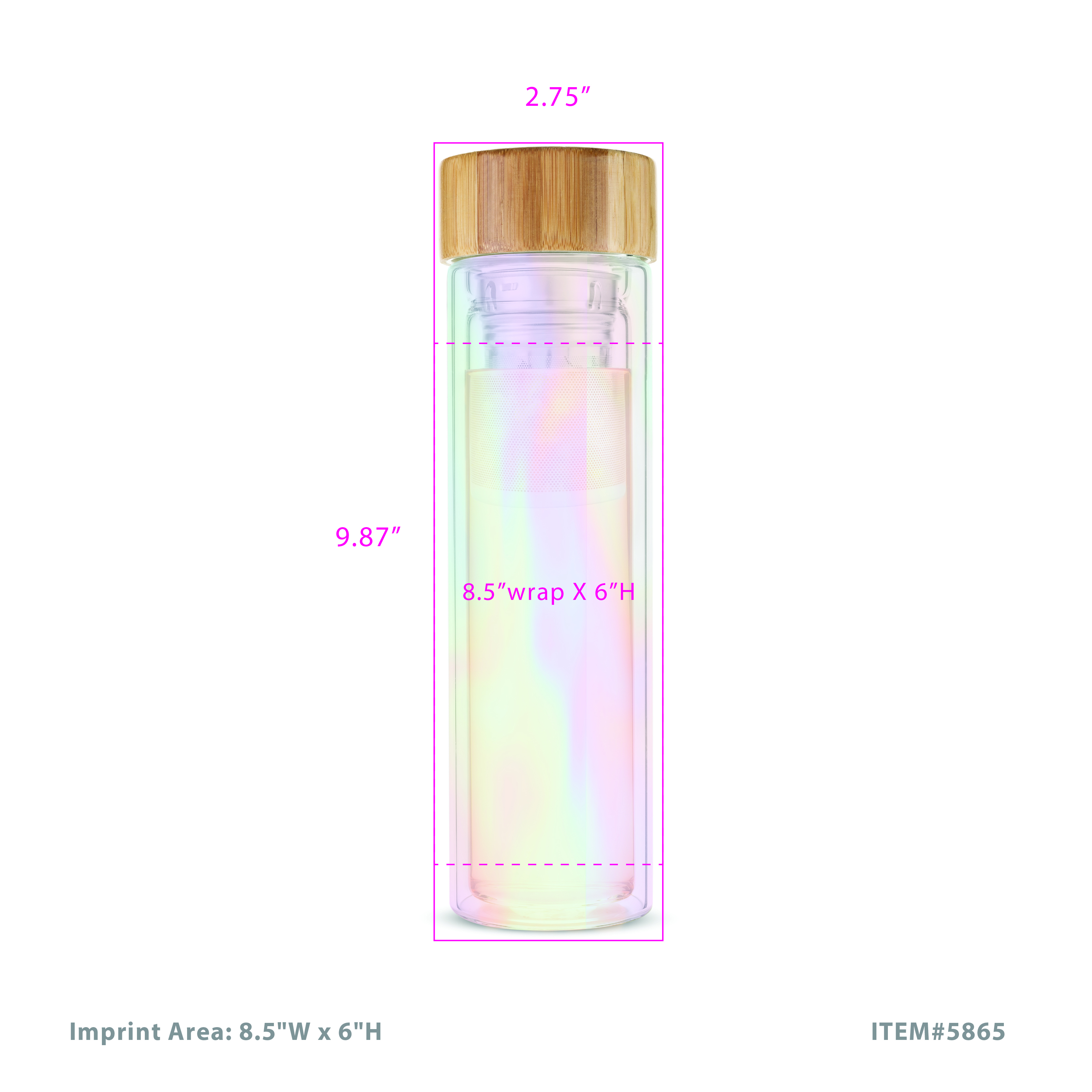 Pinky Up® Blair™ Glass Travel Tea Mug 4