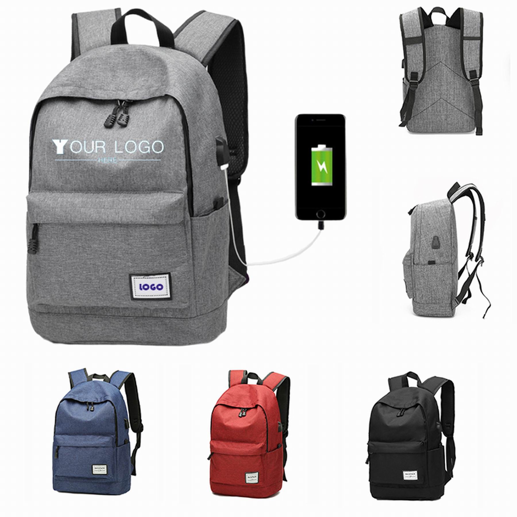Youth Travel USB Charging Backpack