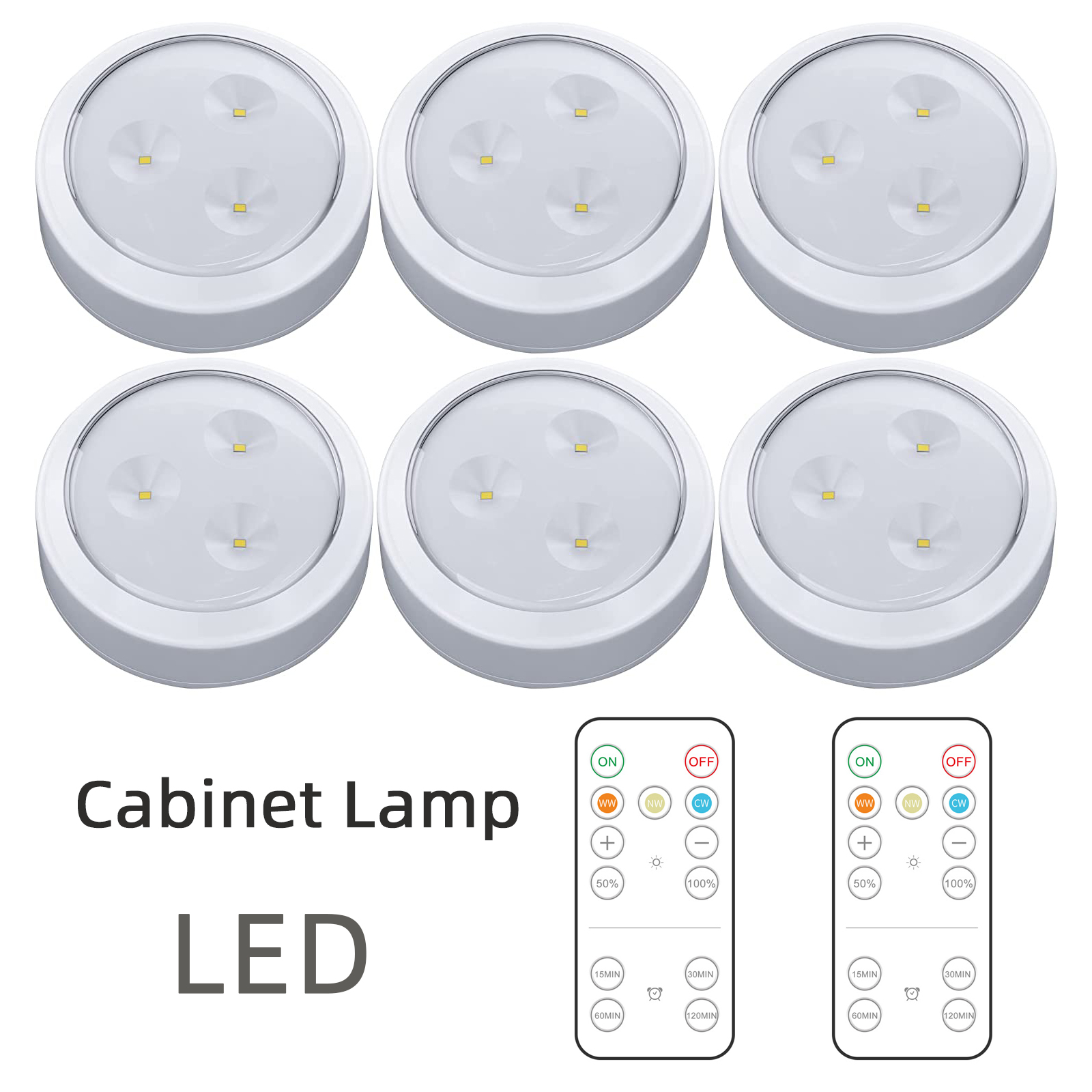 Stick on Lights 6 Pack with Remote 2