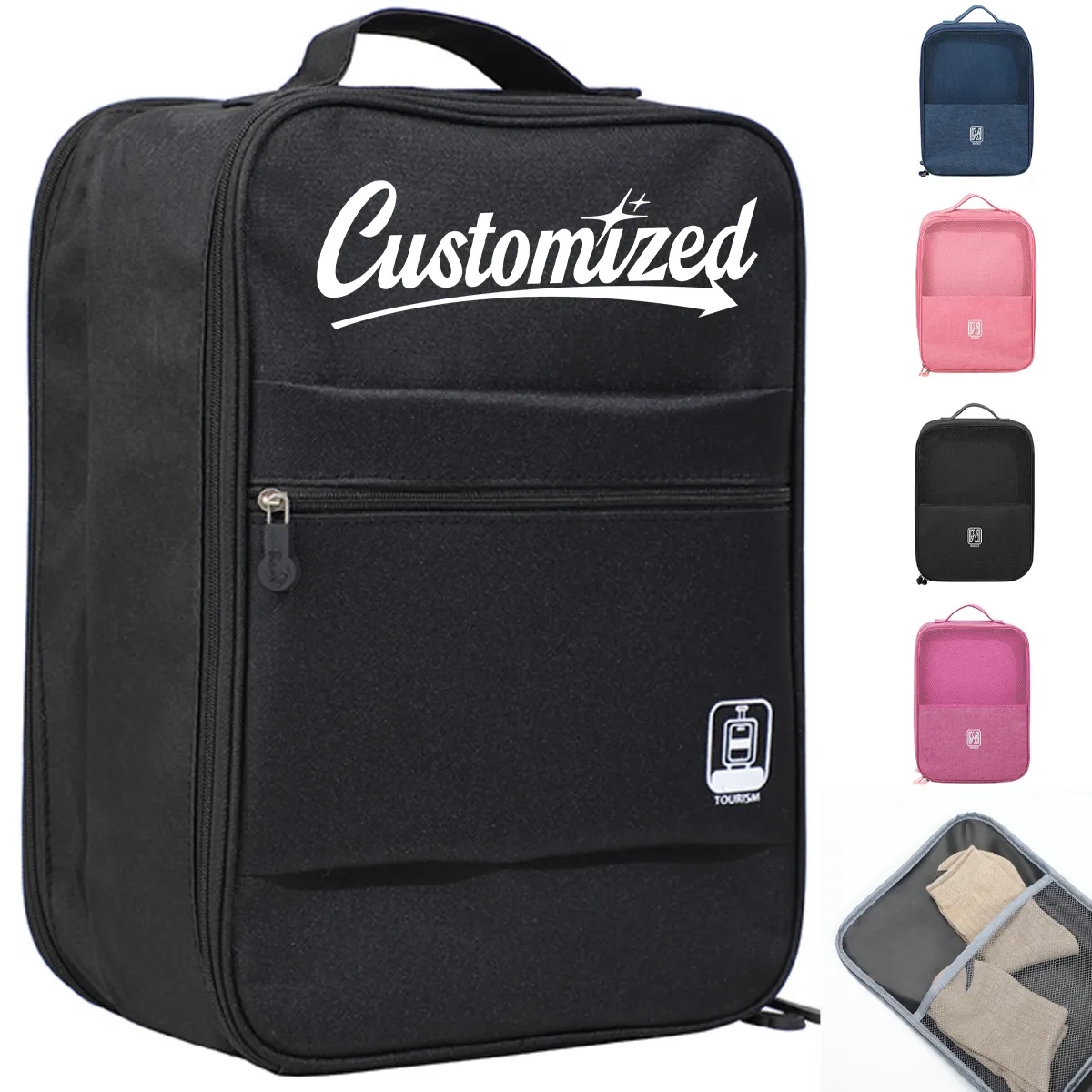 Portable Travel Shoe Bag Organizer Storage w/ Luggage Strap 7