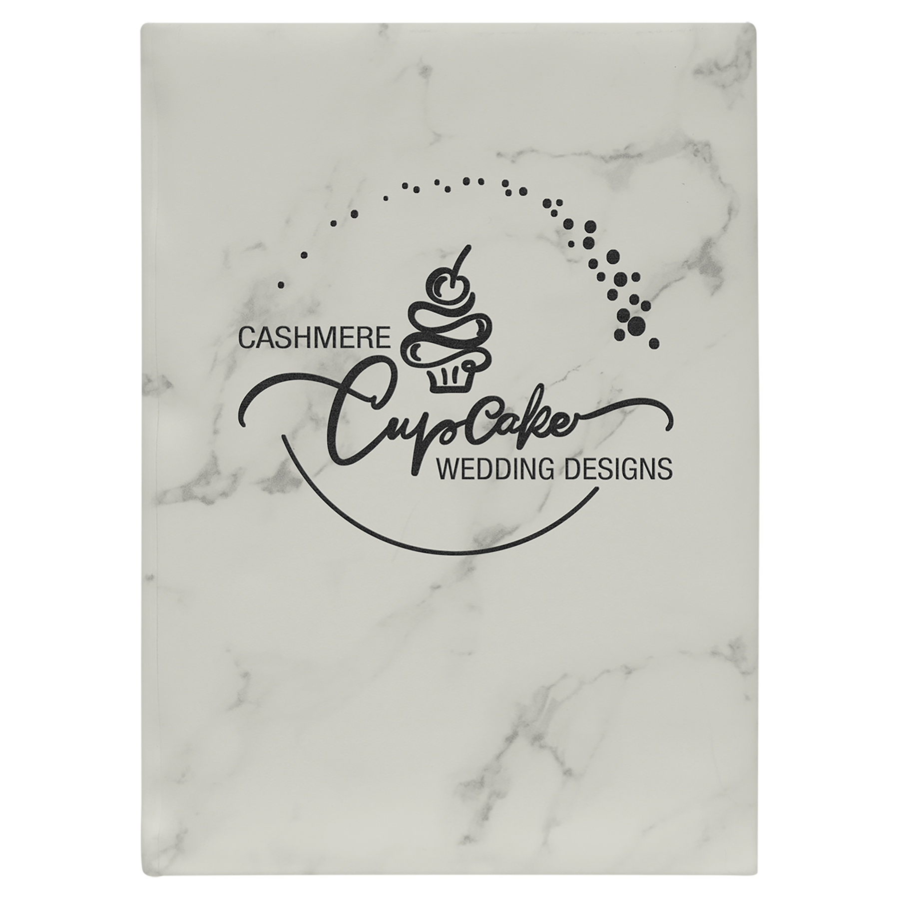 7" x 9 1/2" White Marble Leatherette Sketch Book-Unlined Paper 1