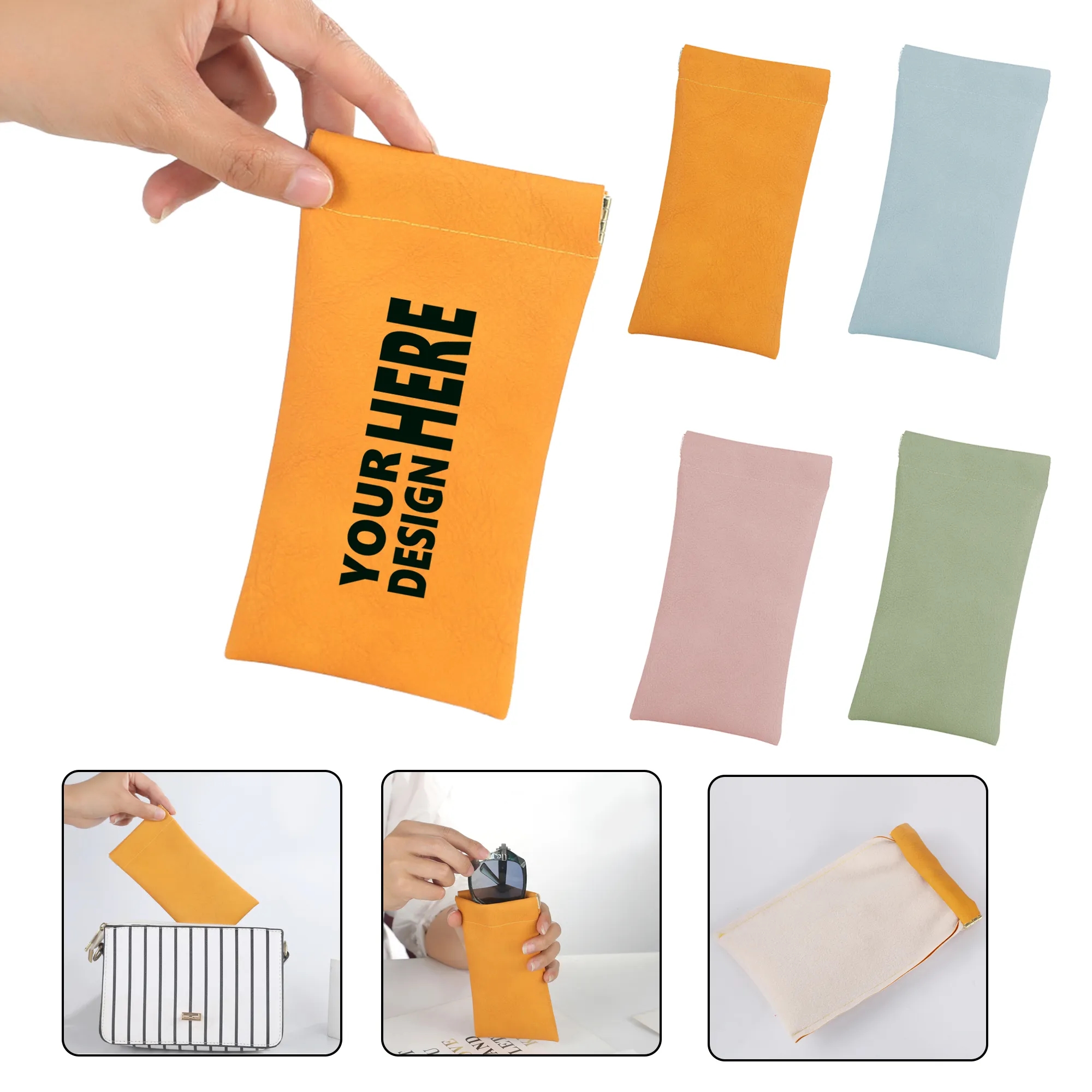 Leather Glasses Case Self-Sealing