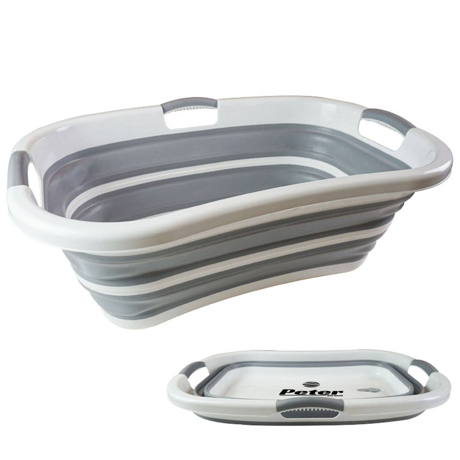 Foldable Plastic Pet Bath Tub Laundry Basket 5