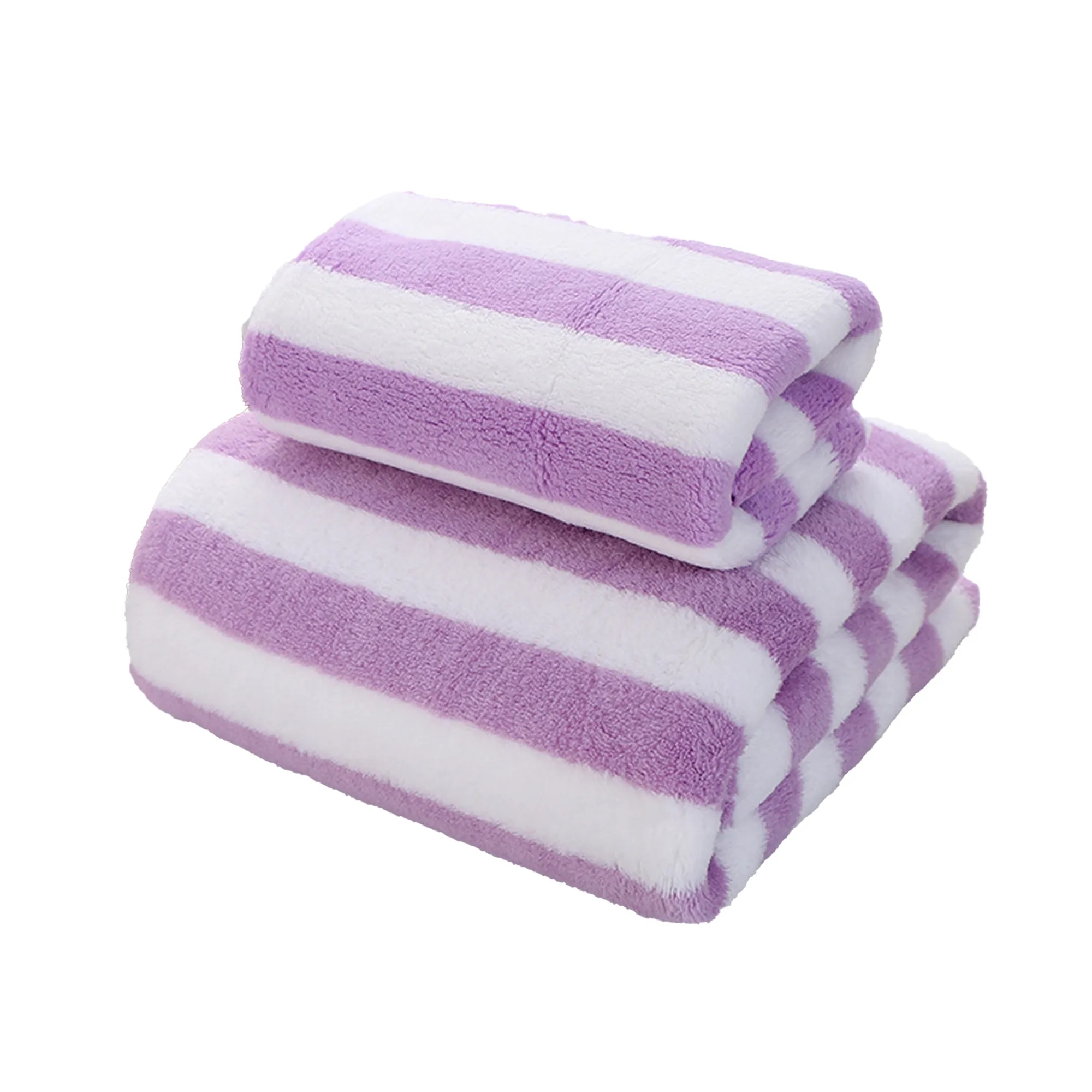 MOQ 100 Coral Fleece Microfiber Bath And Beach Stripes Towel 6