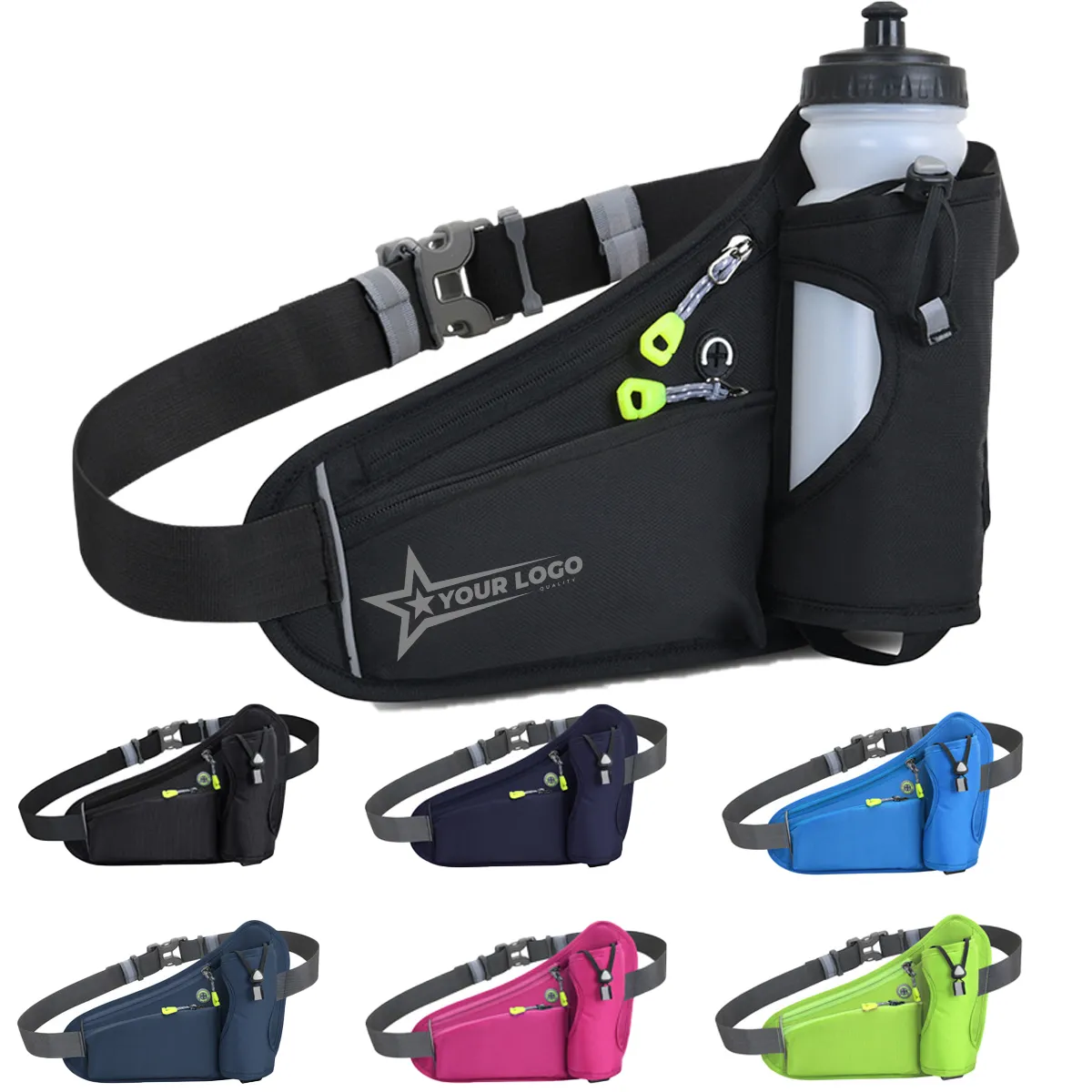 Breathable Lightweight Waist Bags With Water Bottle Holder 1