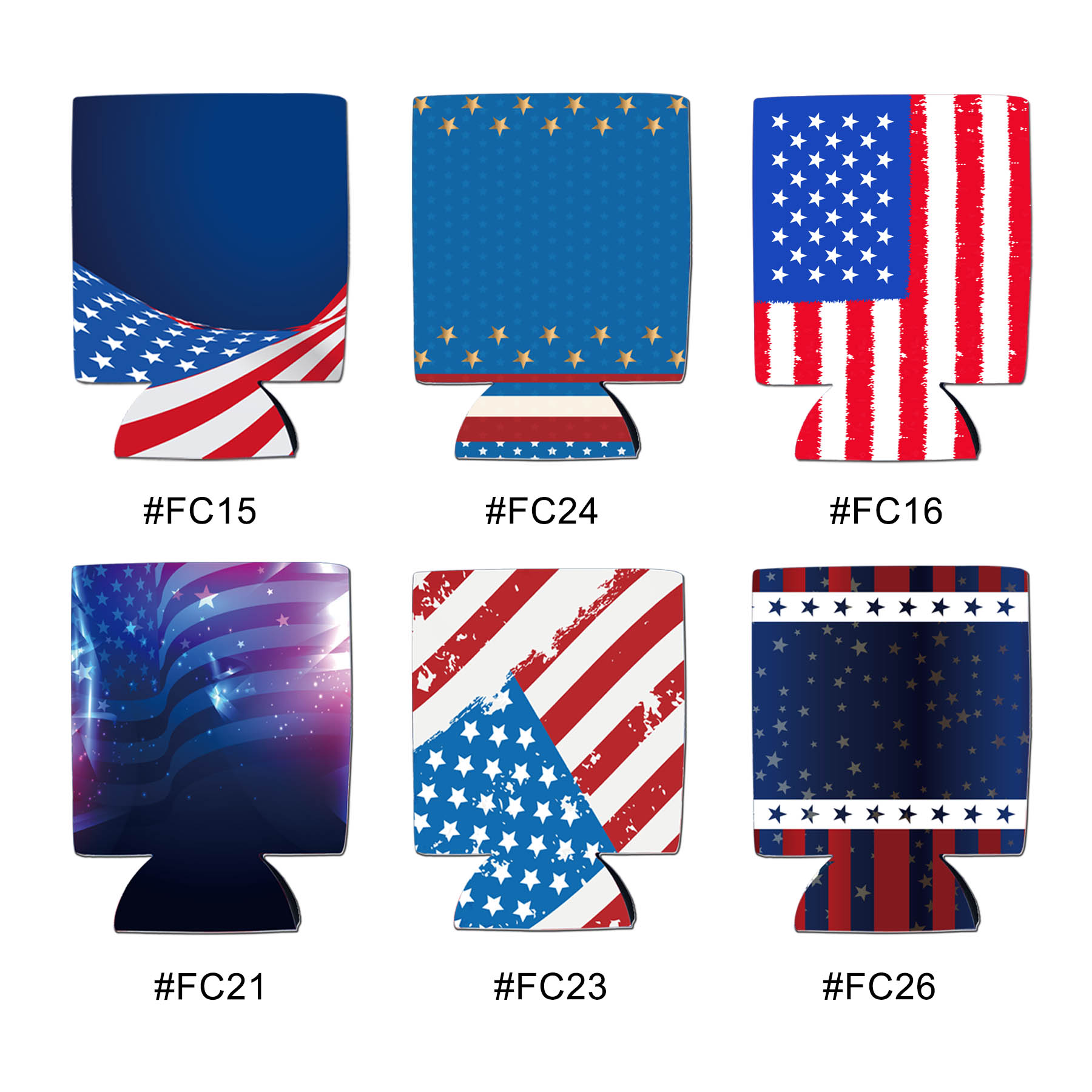 Free Shipping Flag Design Sublimated Collapsible Can Cooler 11