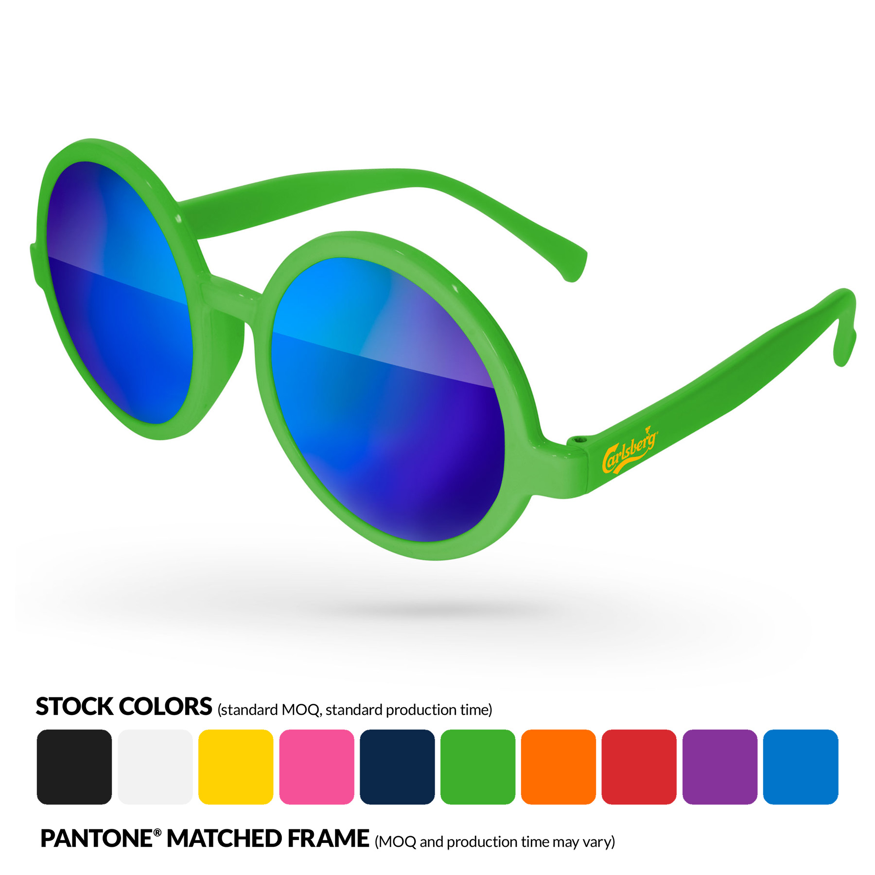 Iris Mirror Sunglasses w/ 1 Color Temple Imprint 6