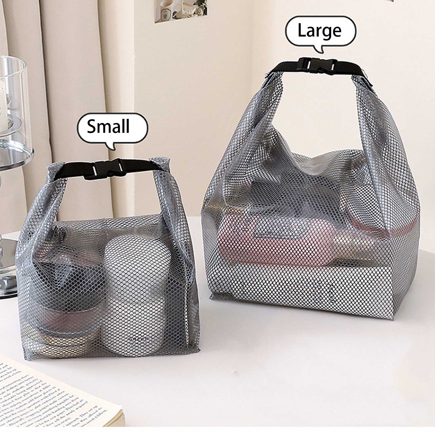 Large Transparent Mesh Tote Beach Bag 5