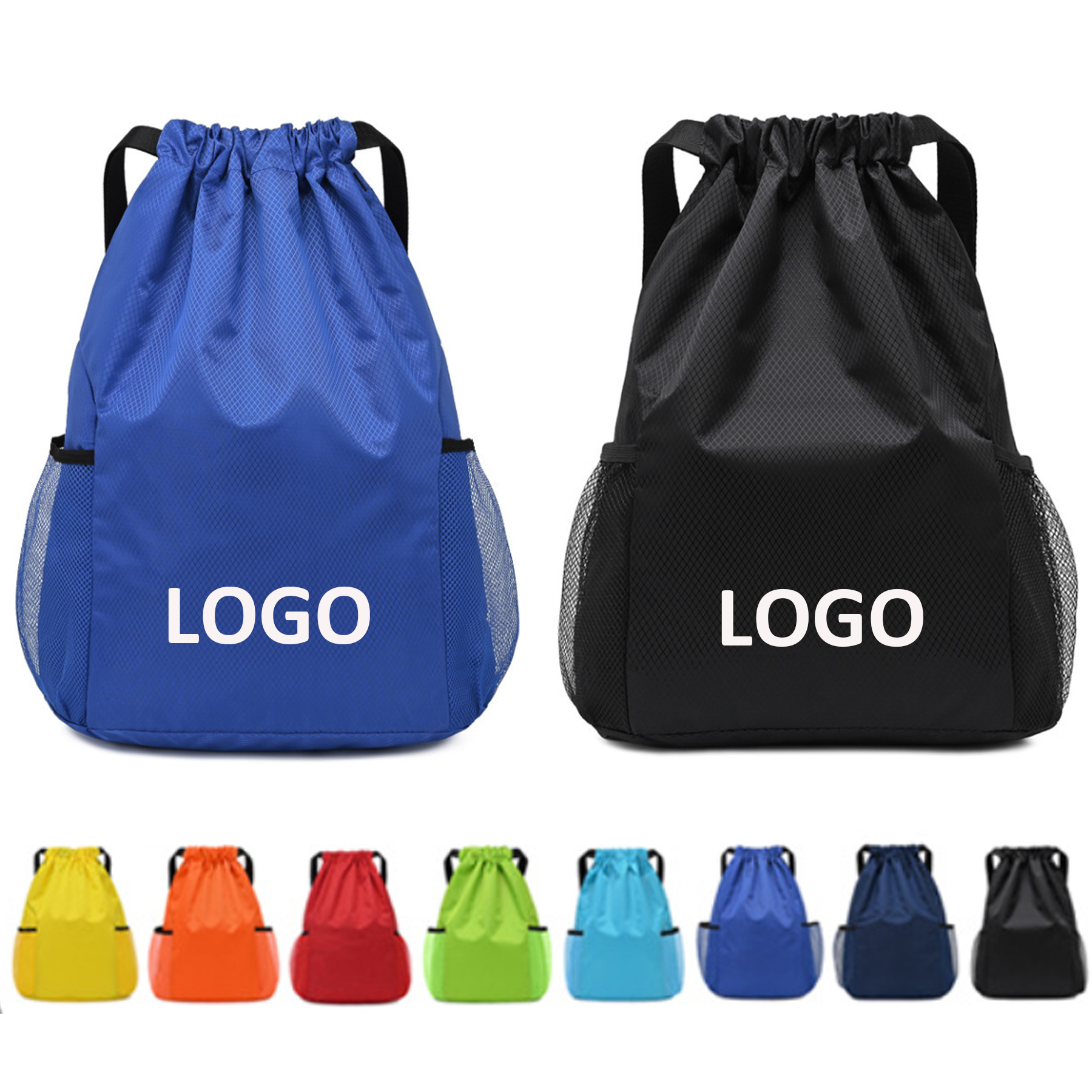 Drawstring Backpack Gym Bag With Pockets 2