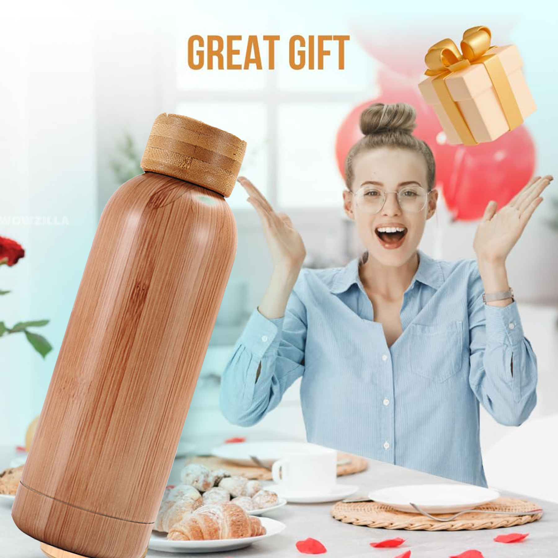 19oz Insulated Stainless Steel Water Bottle for Hot and Cold Drinks 5