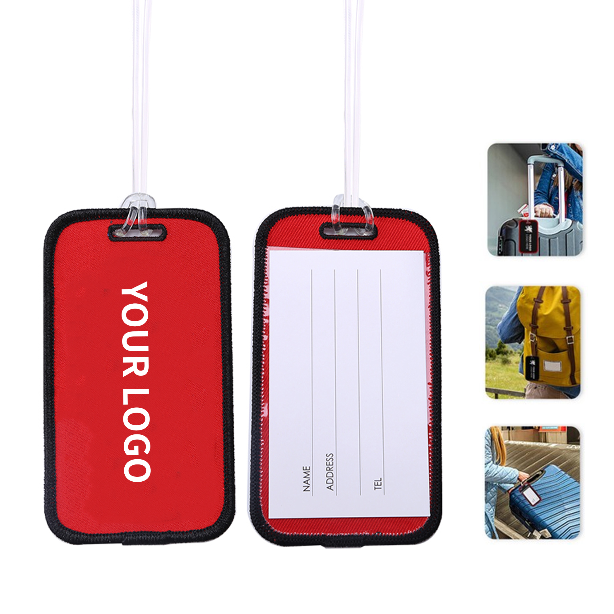 Polyester Collapsible T Shaped Handheld Fan With Storage Pouch 3