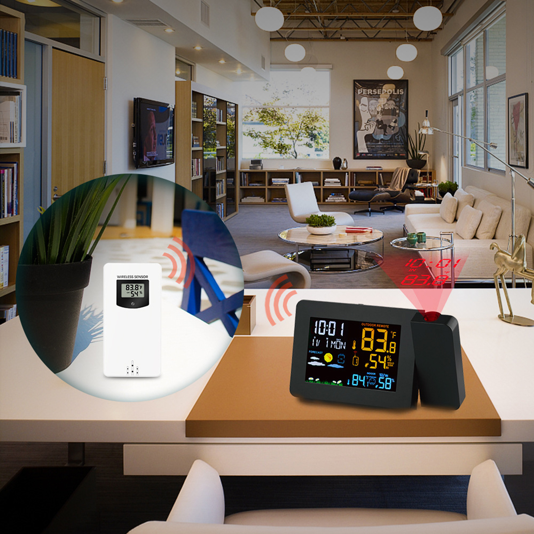 Weather Station Projection Alarm Clock 2