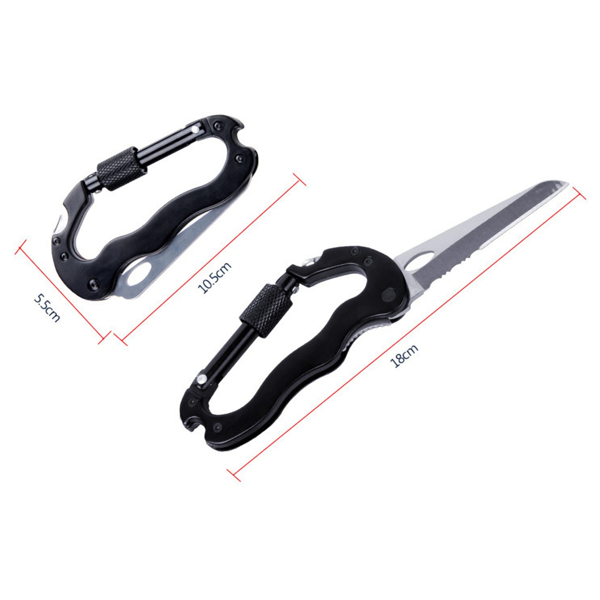 Multifunction Carabiner Pocket Knife w/Bottle Opener 3
