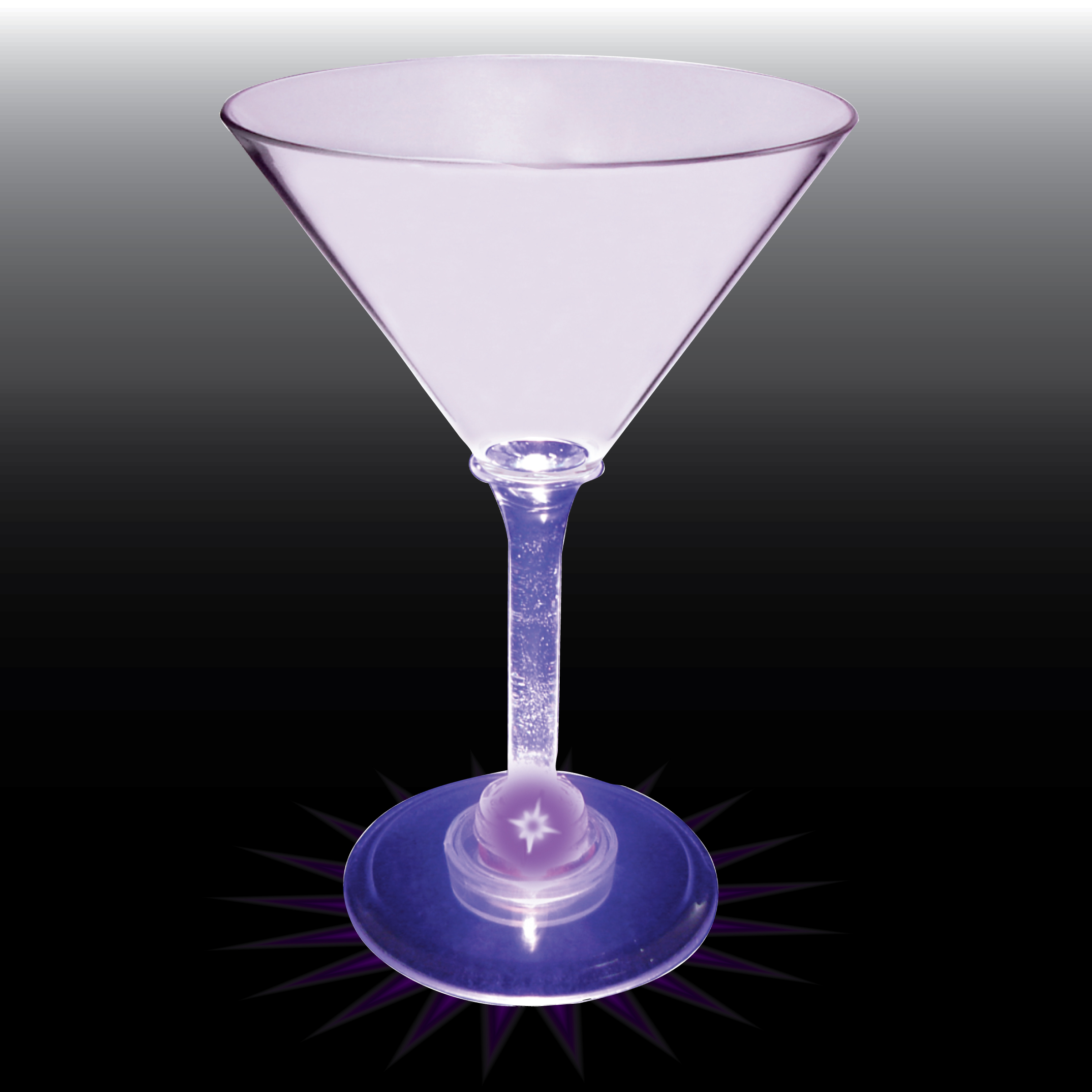 7oz Light Up Standard Stem Plastic Martini Glass 8