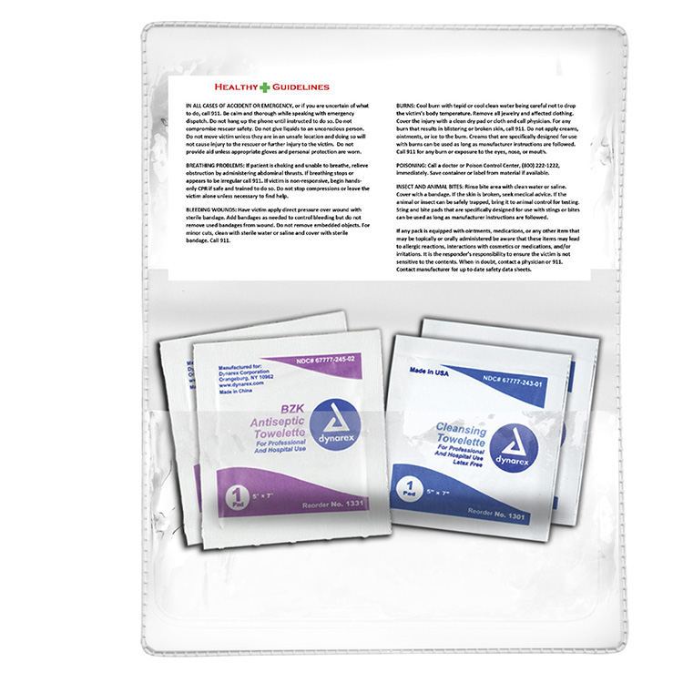 "Crescent" Antiseptic & Disinfectant Wipes Pack In Translucent Vinyl pouch 2