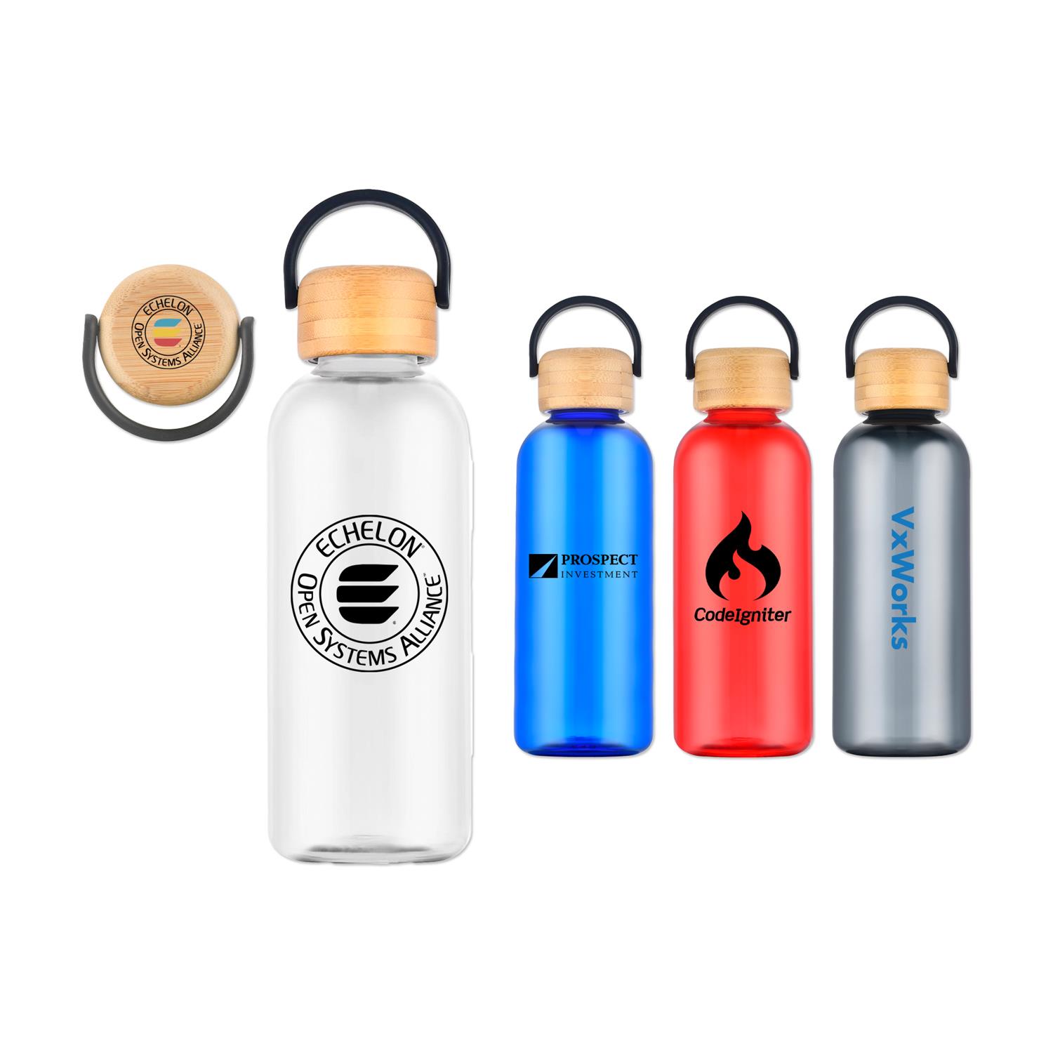 21 Oz. RPET Water Bottle with Bamboo Lid