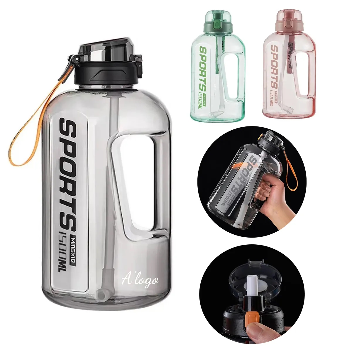 50oz Water Bottle with handle 2
