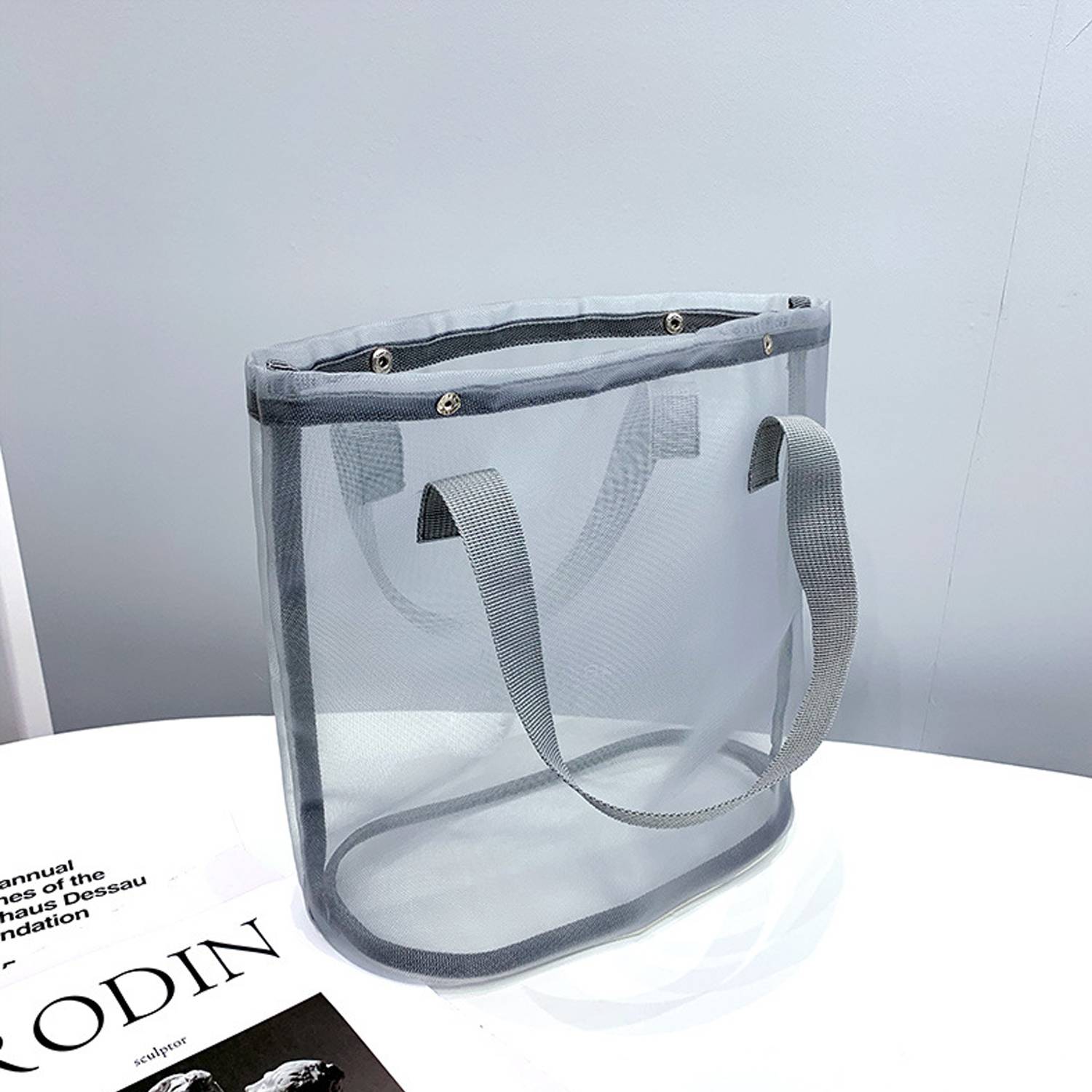 Mesh Transparent Nylon Handheld High-Capacity Beach Bag 6