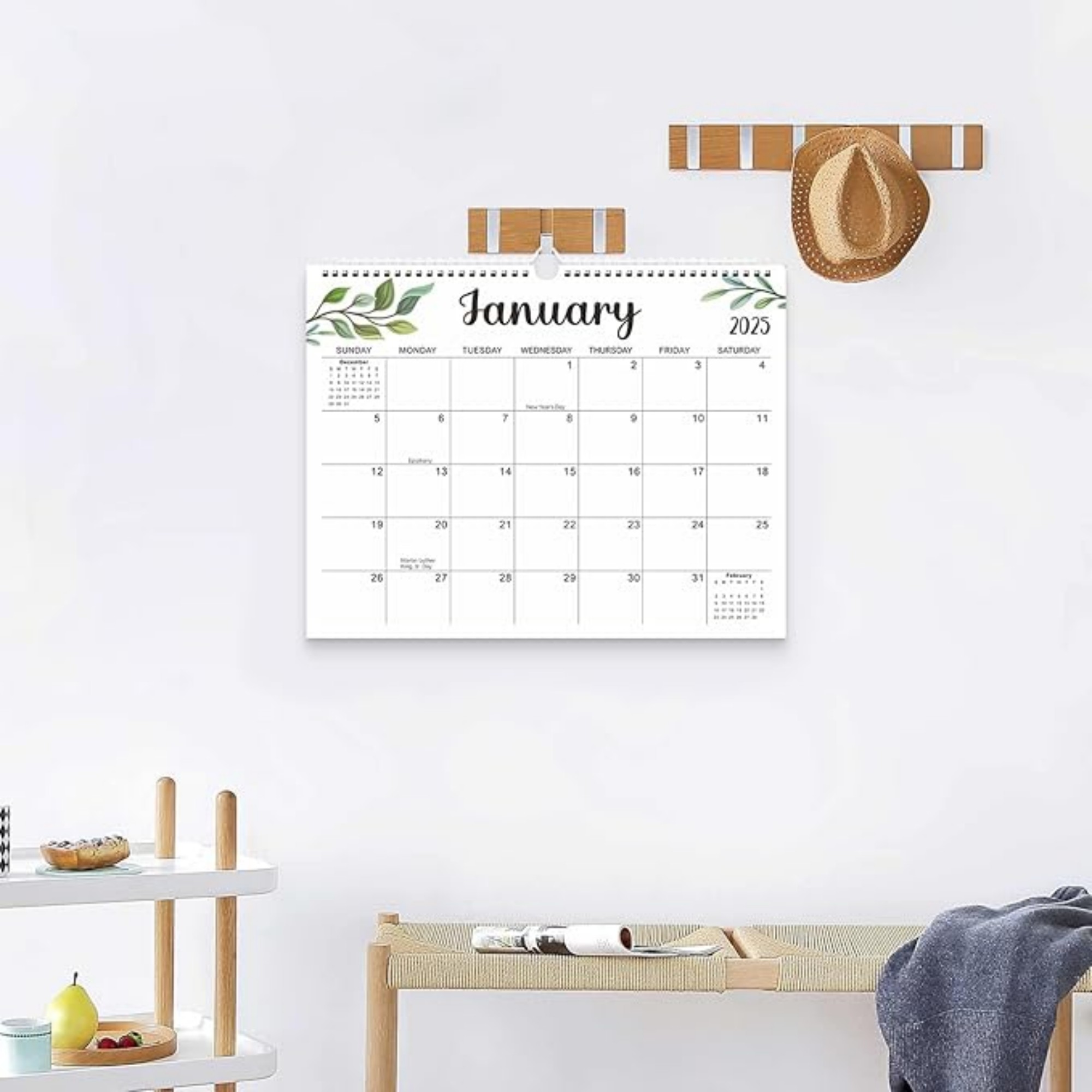 18 Months 14.8"*11.5" Leaves Wall Calendar From Jan 2025 To June 2026 3