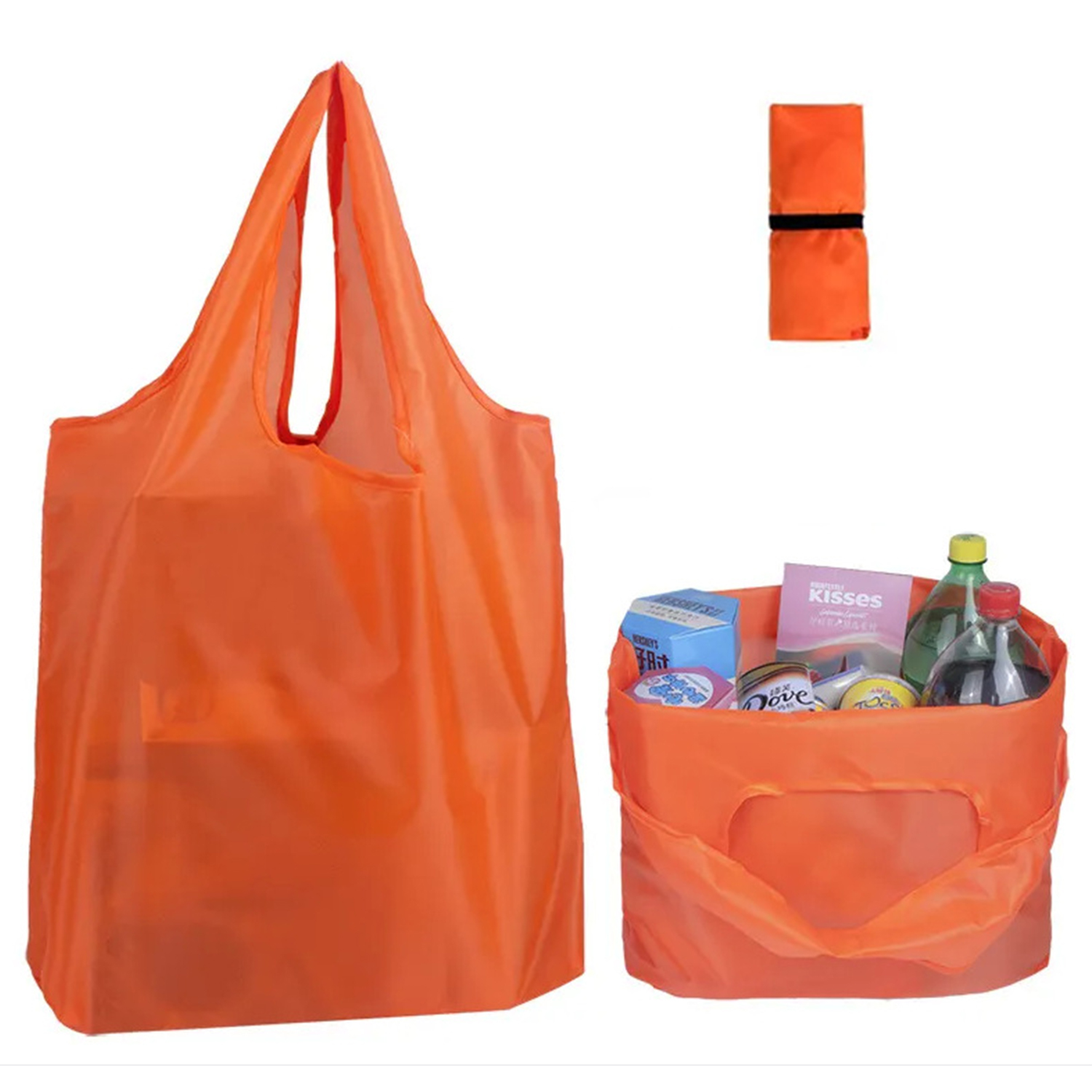 210T Foldable Polyester Tote Bag with Pouch 8