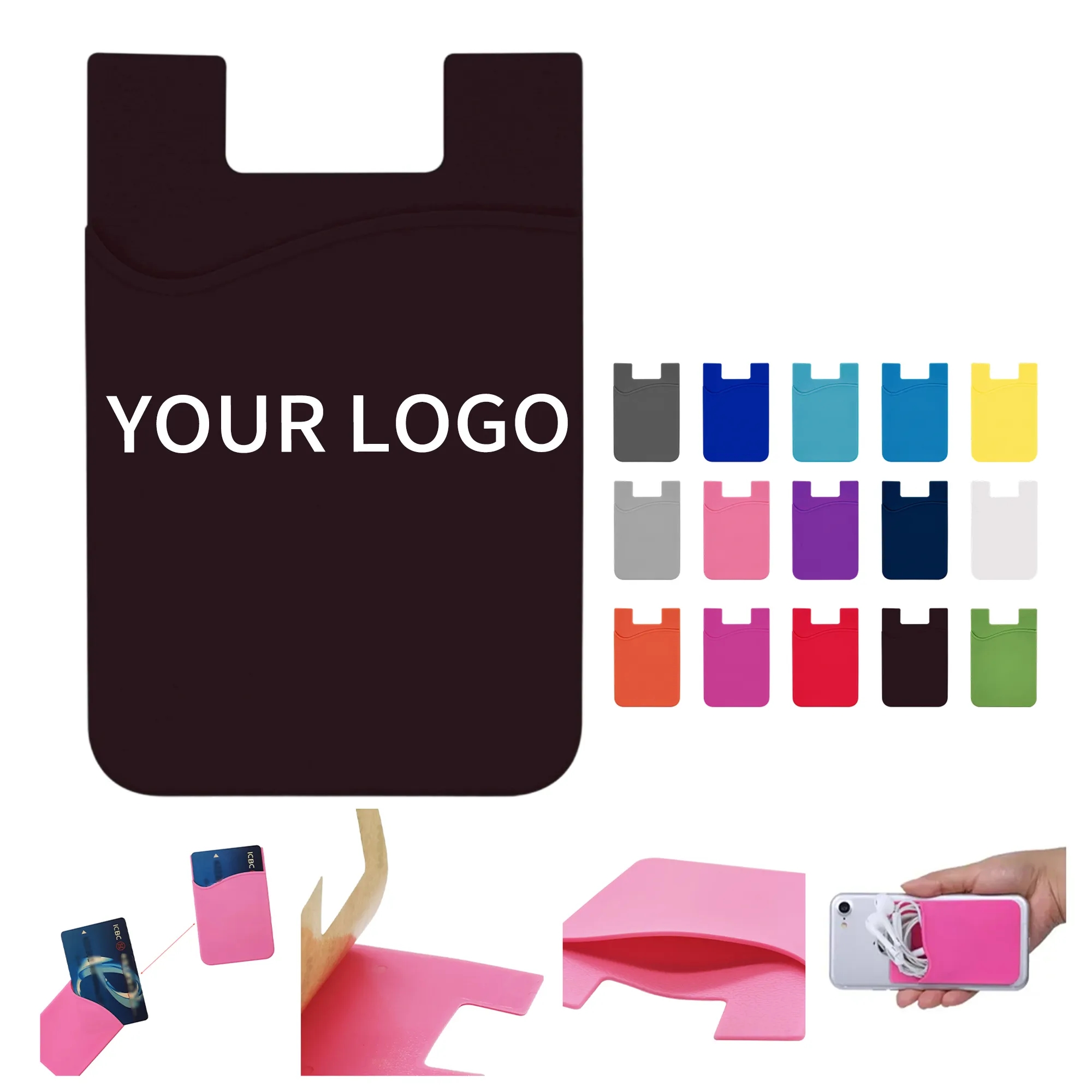 Silicone Phone Wallet 3.4x2.2 Inch Compact Design 20