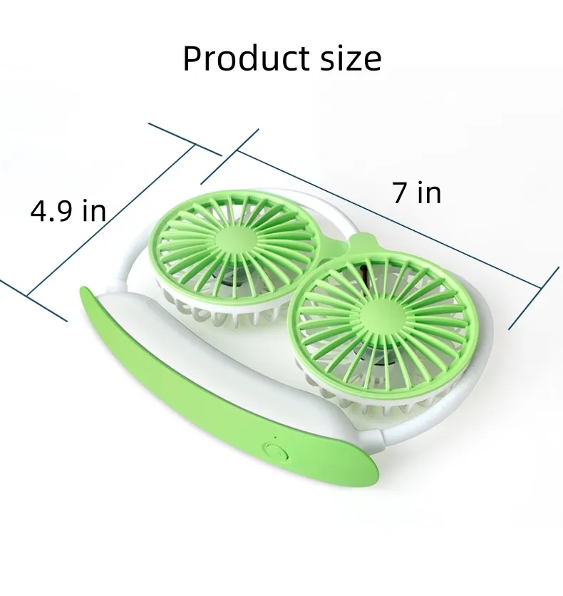 Silent portable lights with long battery life neck fan 4
