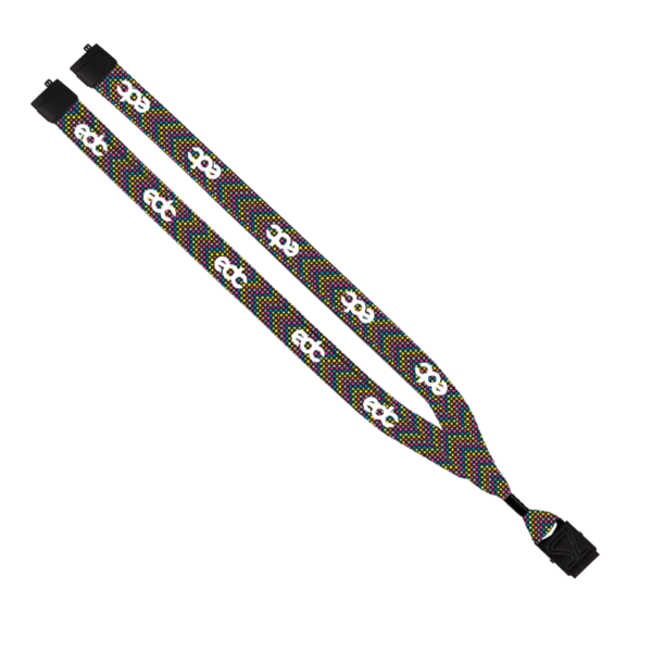 3/4" Dye-Sublimated Lanyard with Metal Crimp & Metal Split-Ring 19