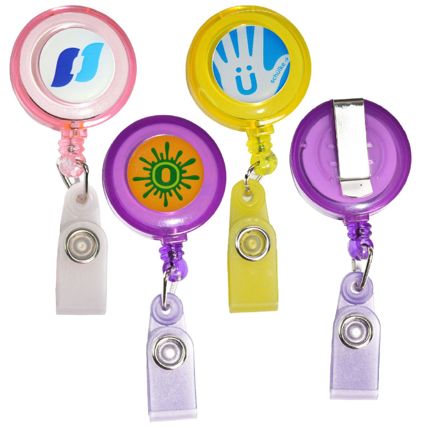 Transparent Round Badge Reel Holder w/ Match Color Strap 3