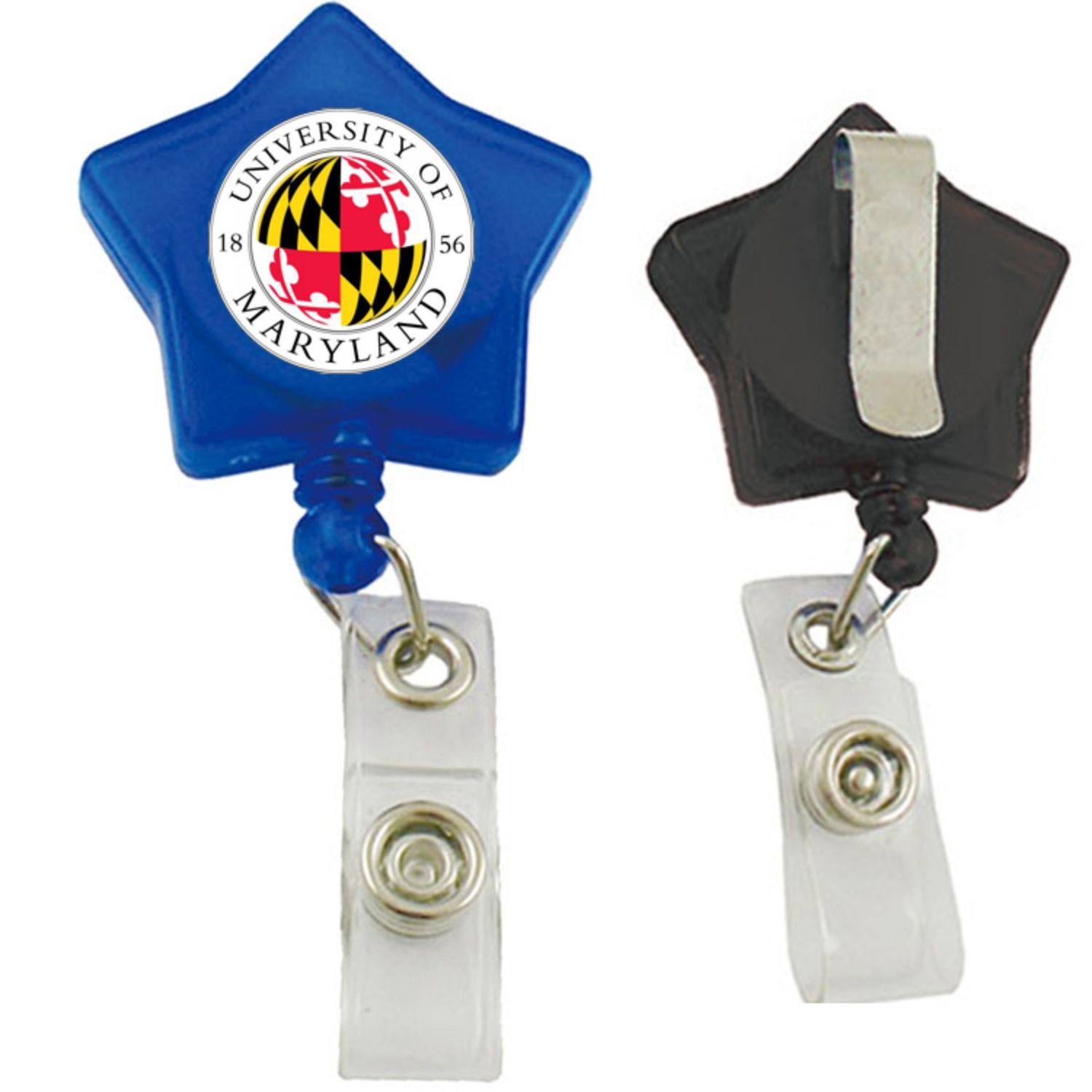 Star Shaped Retractable Badge Reel w/ Belt Clip backing 5