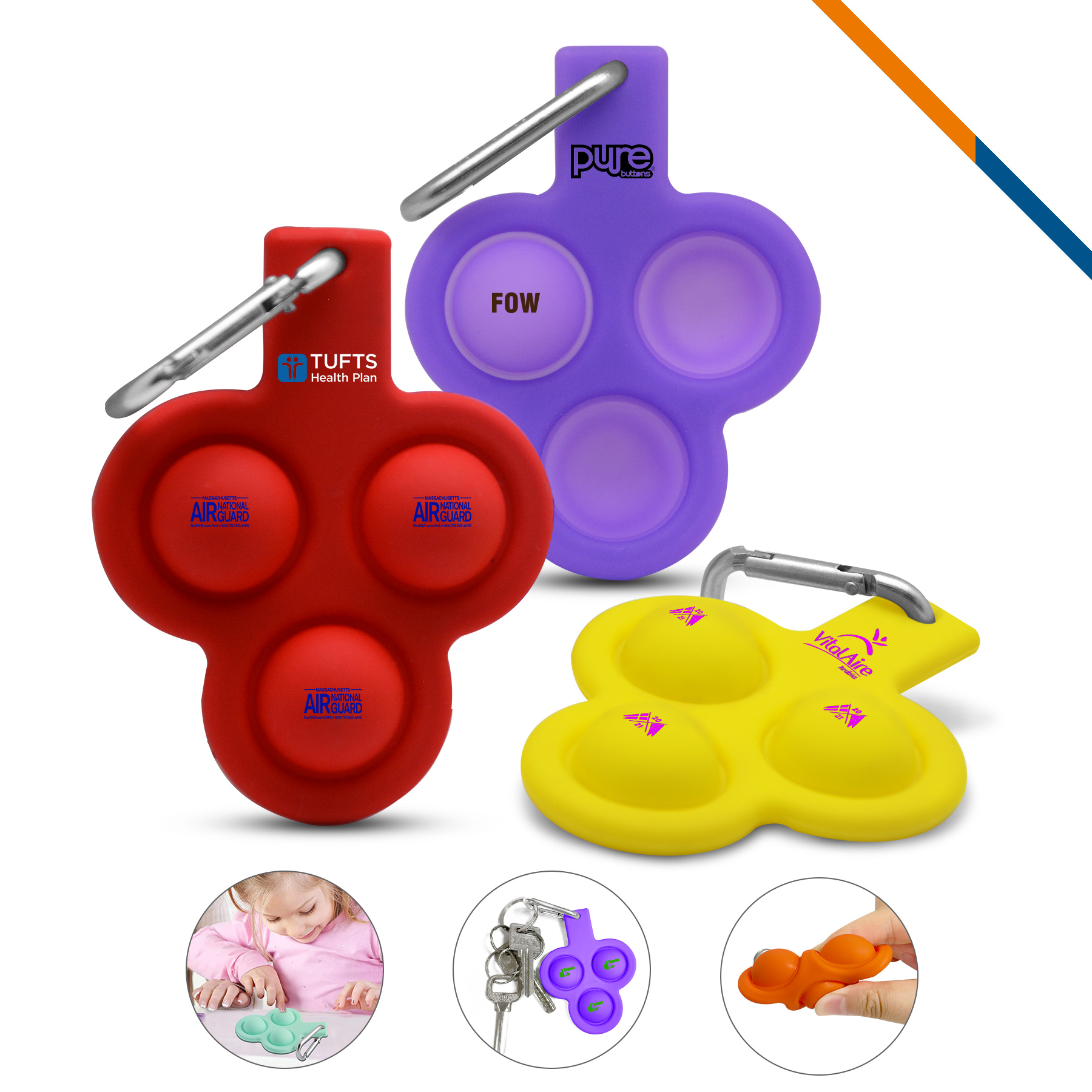 Clover Push Pop Bubble Keychain 6