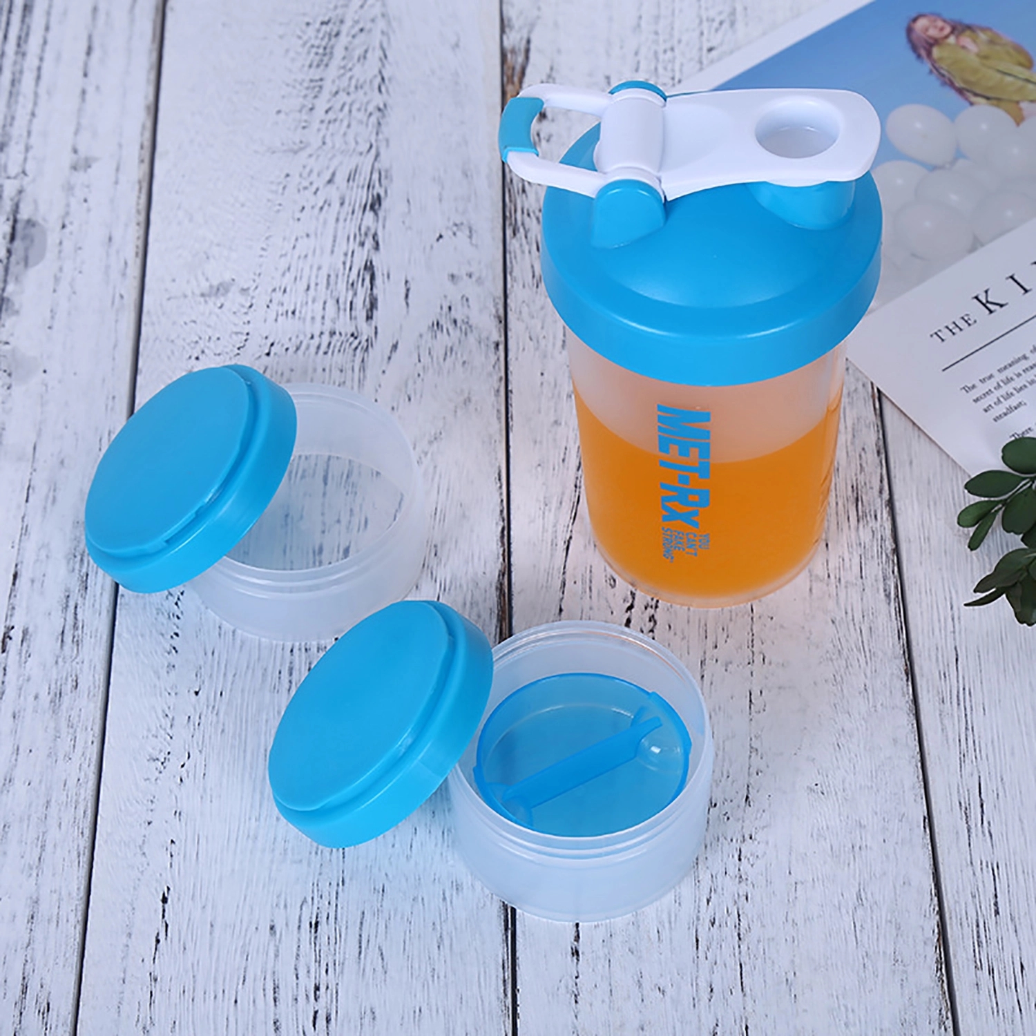 16 Oz Shake Bottle With Storage Organizer 2