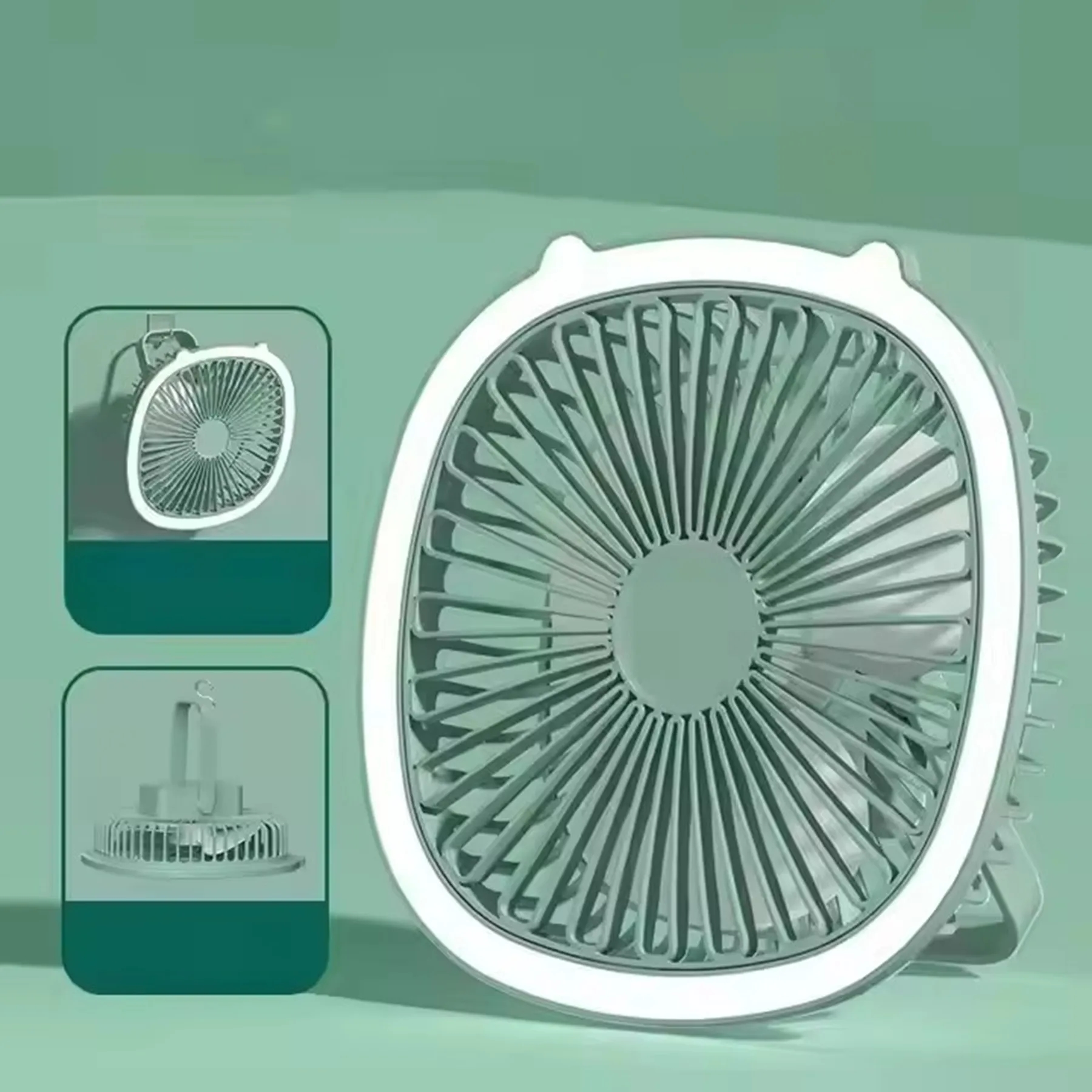1200 mAh Rechargeable Table Fan with LED Light 3